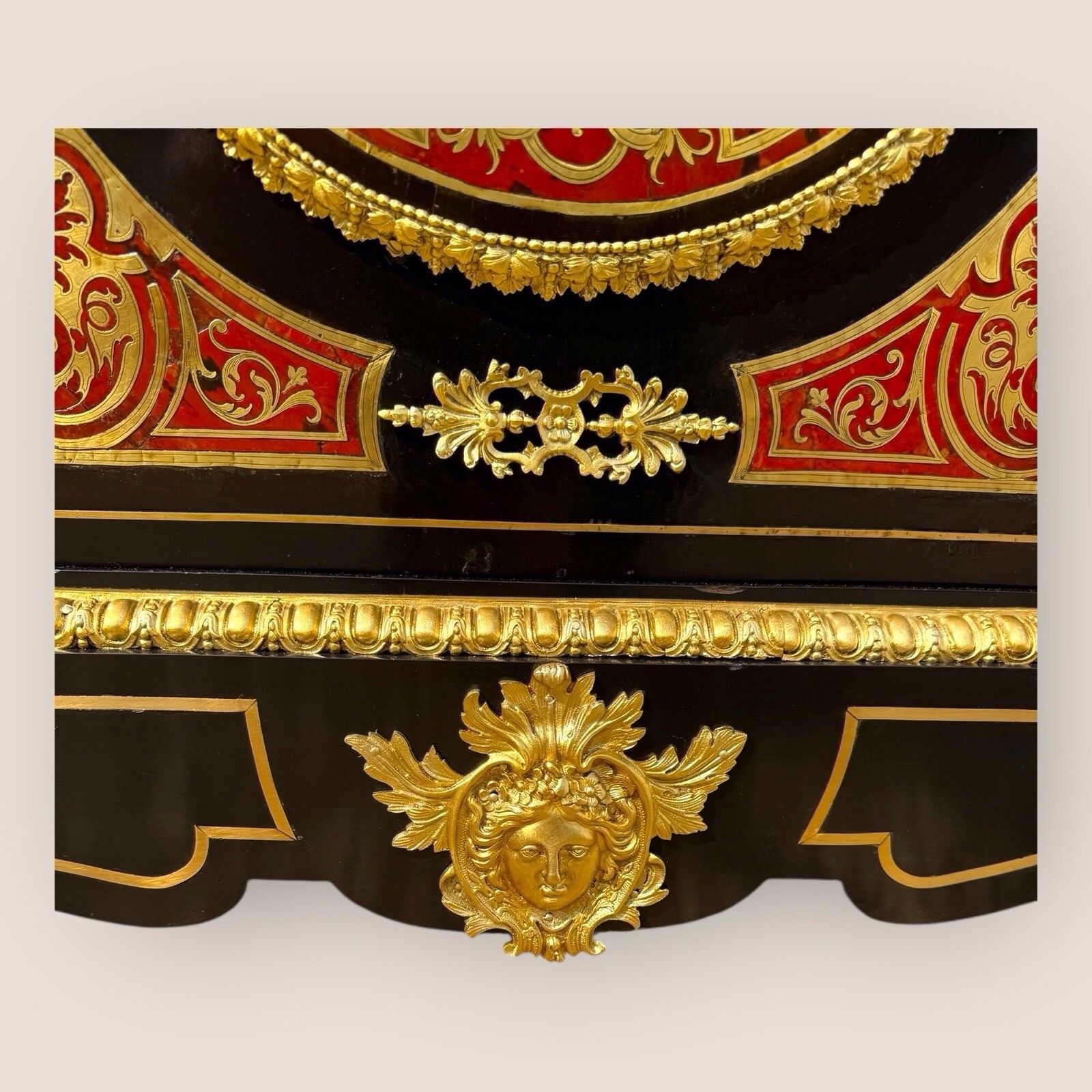 Furniture Napoleon III Boulle & Marble Pier Cabinet photo