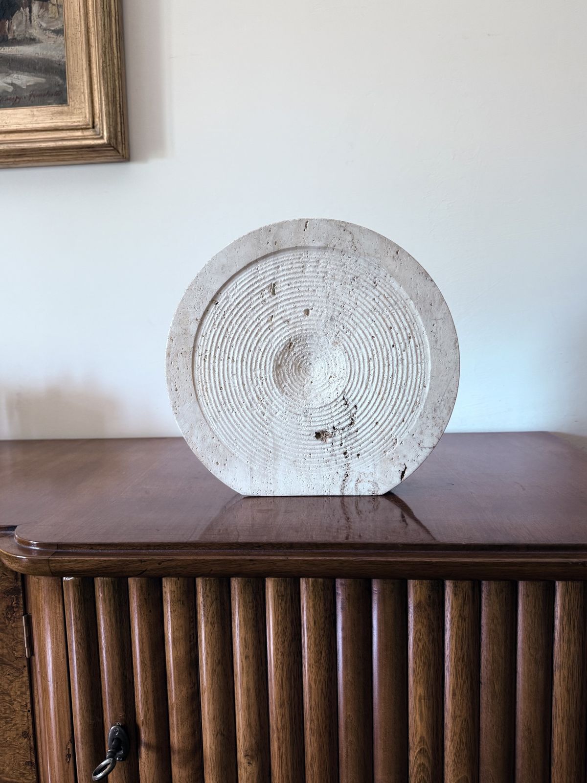 Mid Century Modern Travertine Solifleur Vase, Cerri Nestore, Italy, 1970s photo furniture