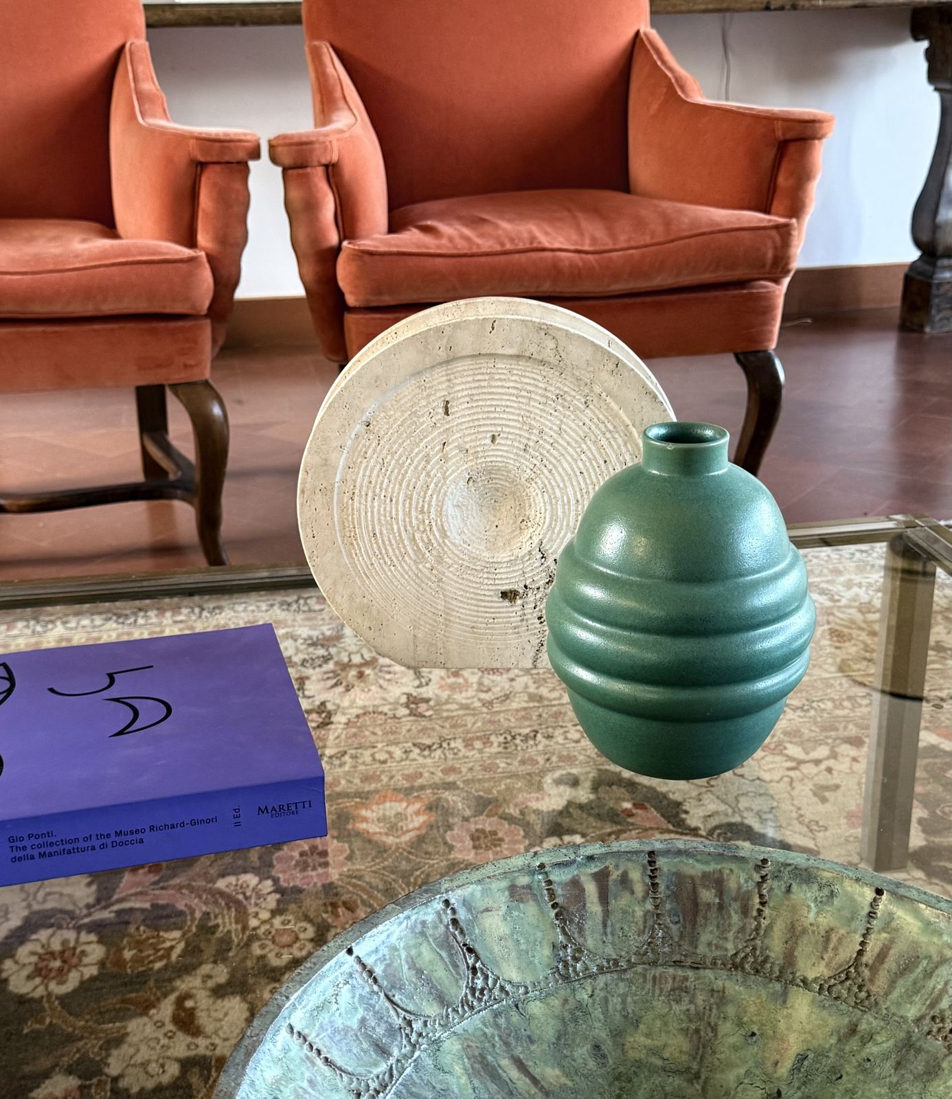 Mid Century Modern Travertine Solifleur Vase, Cerri Nestore, Italy, 1970s photo for sale