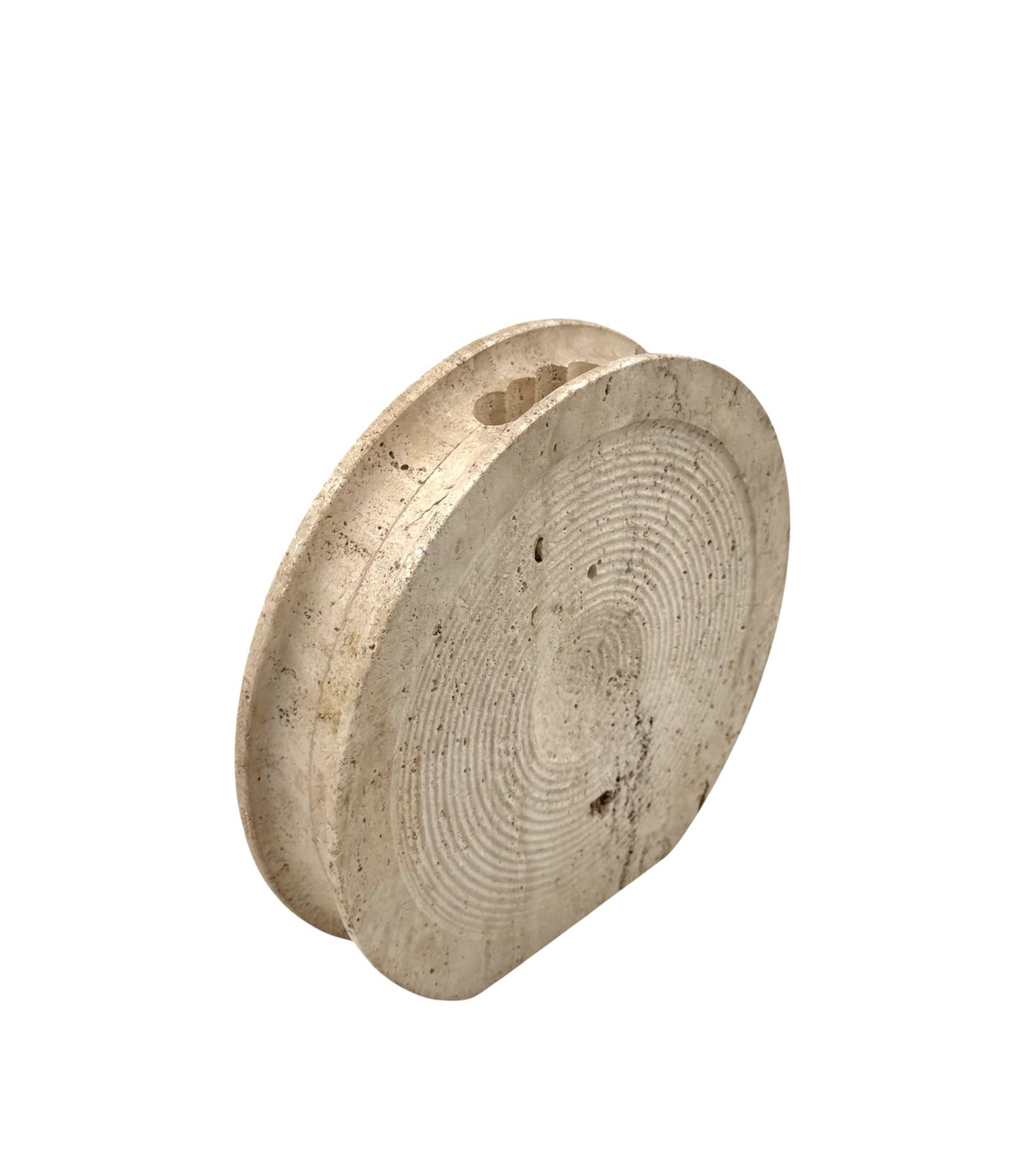 Home Decor Mid Century Modern Travertine Solifleur Vase, Cerri Nestore, Italy, 1970s photo