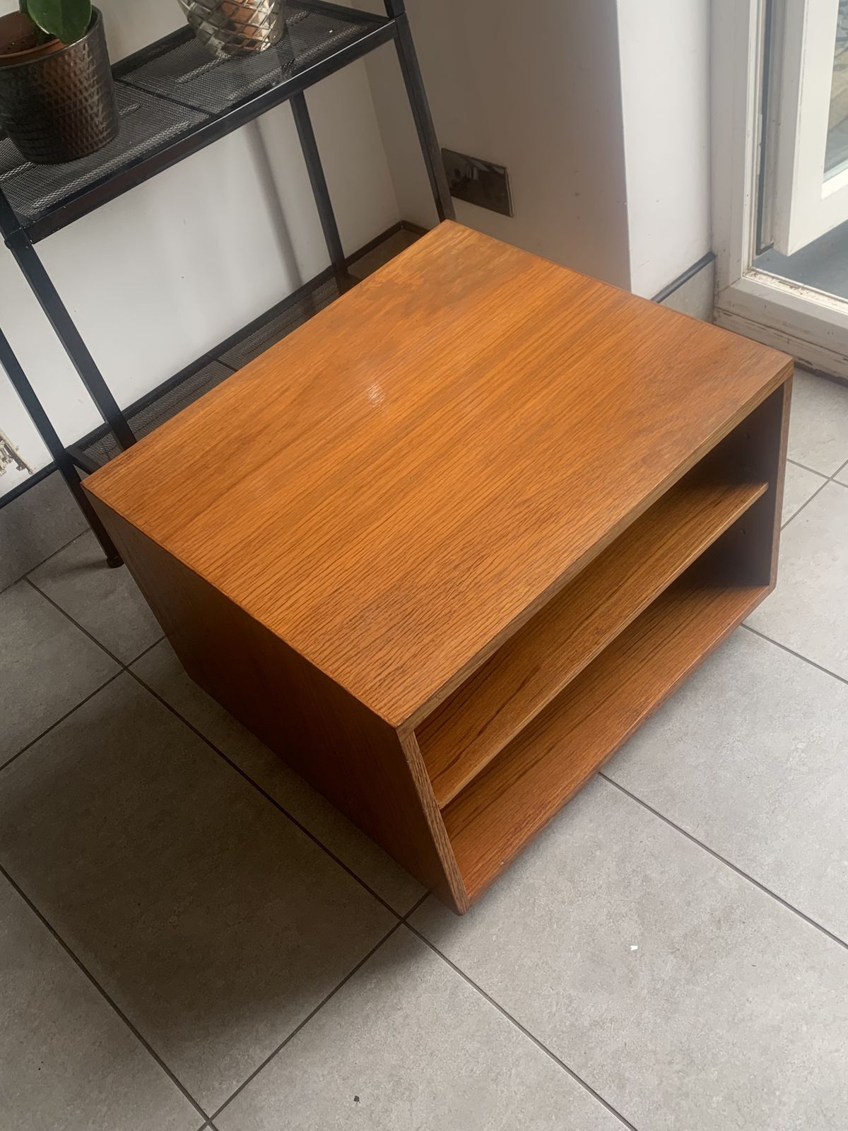 Vintage Teak  Cabinet On Wheels Mcm 1960s Possibly Danish photo vinterior