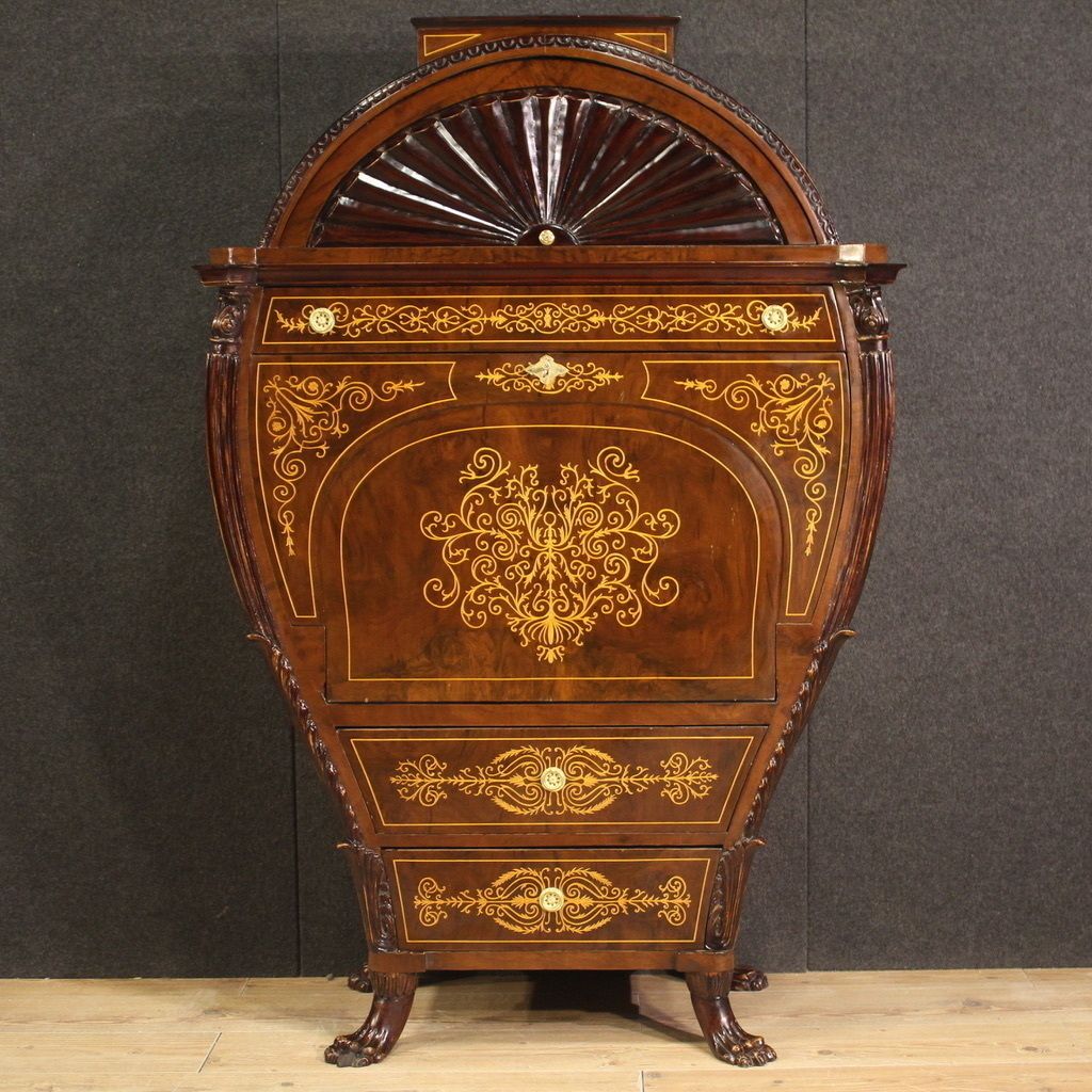 Great Austrian Biedermeier Style Inlaid Secretaire photo furniture