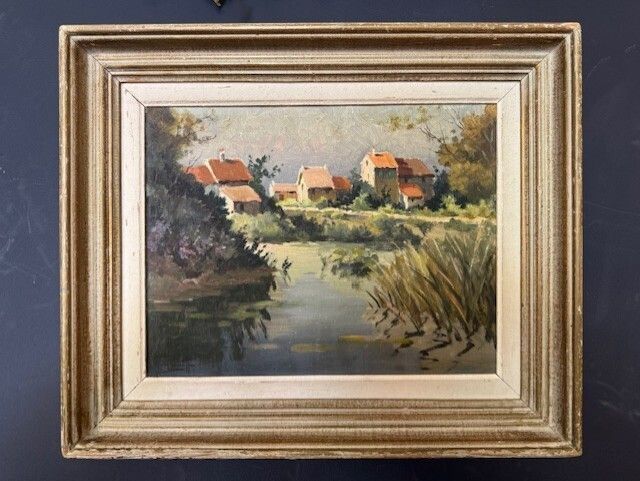 Oil On Canvas 'Les Allards' (Ile D'oleron), France By Mario Pinetti (1895 1965)