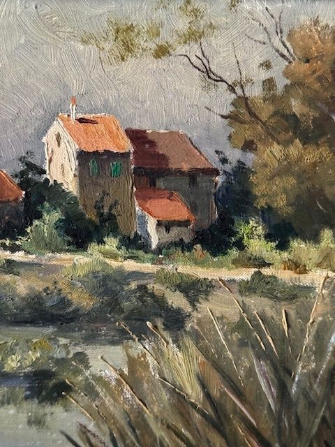 Oil On Canvas 'Les Allards' (Ile D'oleron), France By Mario Pinetti (1895 1965) photo Art