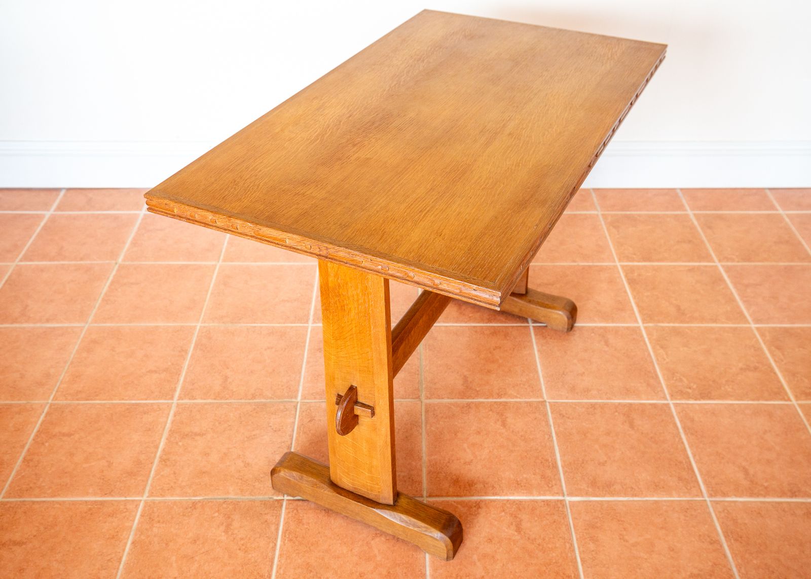 photo for sale Light Red Oak Refectory Trestle Table Cotswold School Arts And Crafts Heals Bedroom Side Dining Tabl.E Rustic Farmhouse Antiqu.E