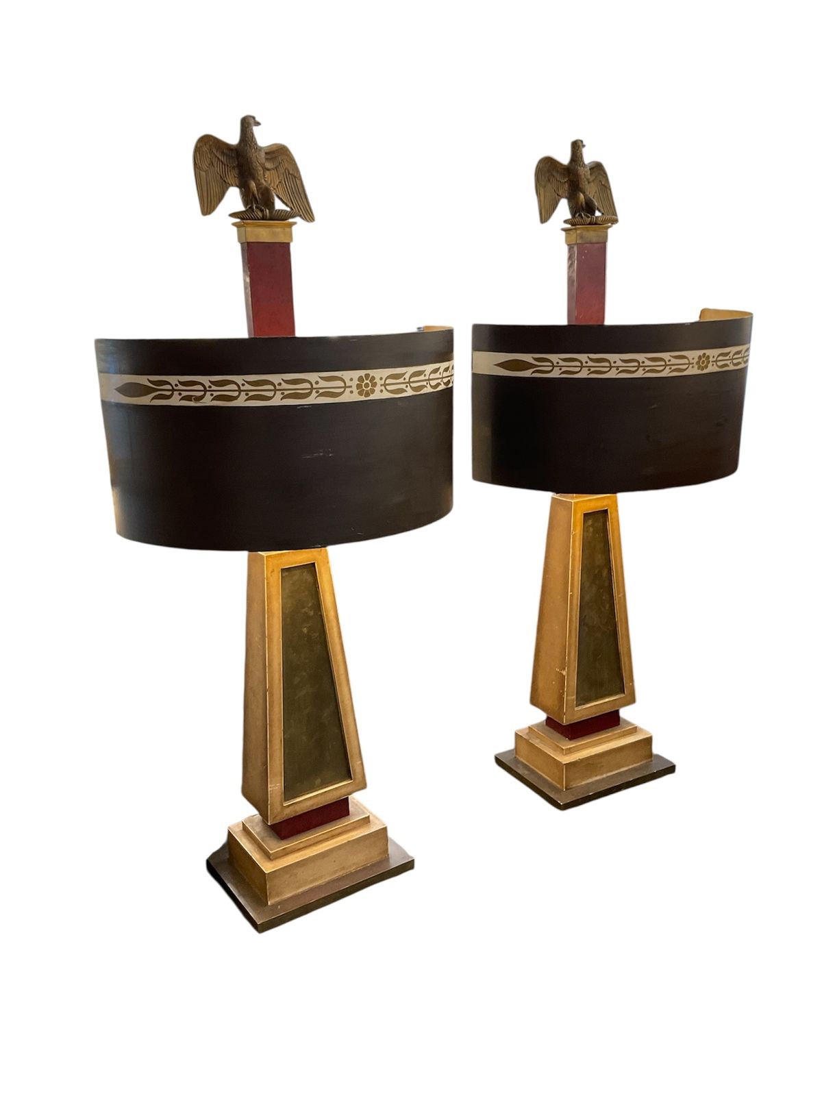 1st Empire Napoleonic Very Rare Pair Of Bronze Floor Lamps photo vinterior