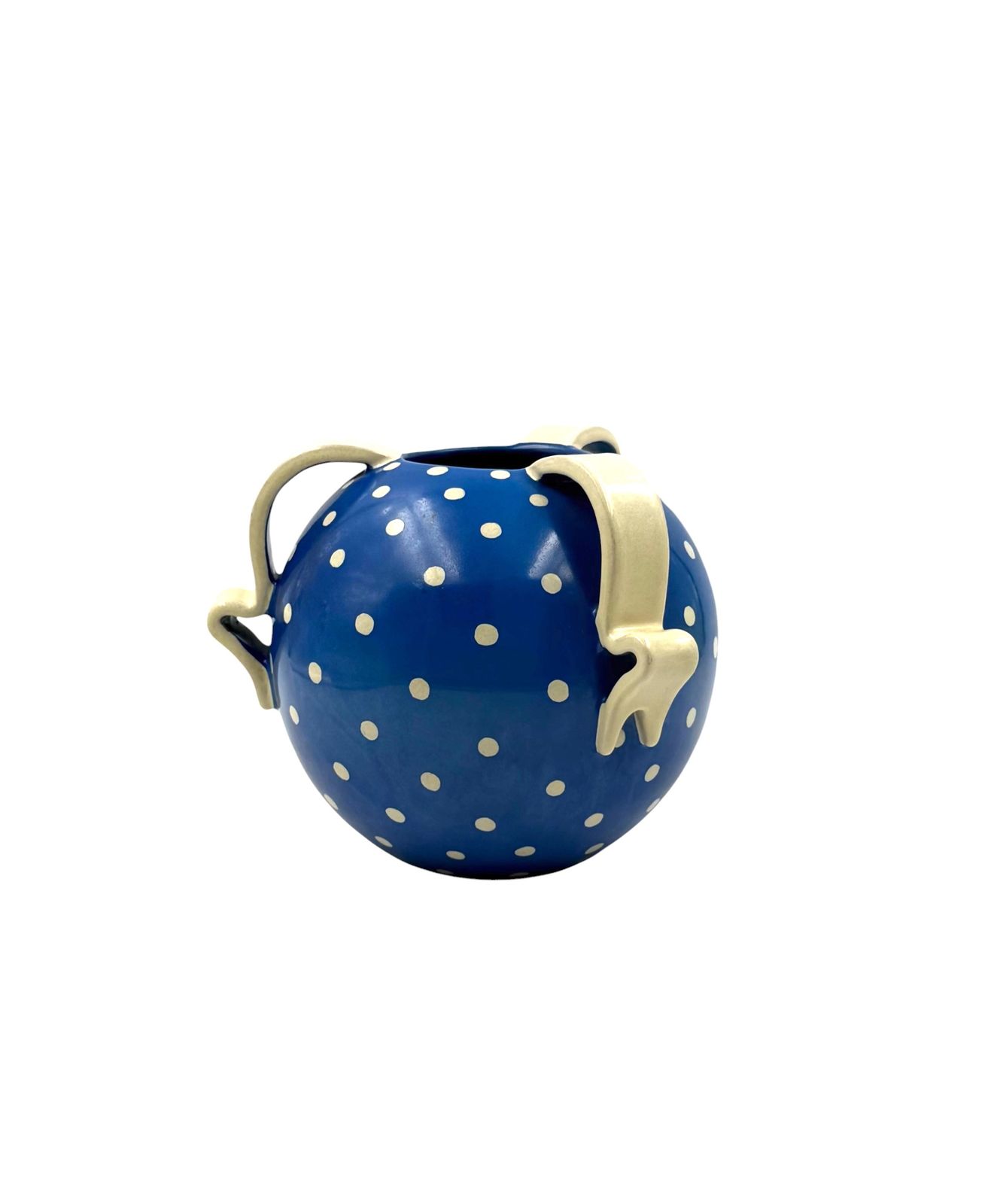 photo buy Art Deco Blue Ceramic Vase, Rometti, Umbertide Italy 1930s