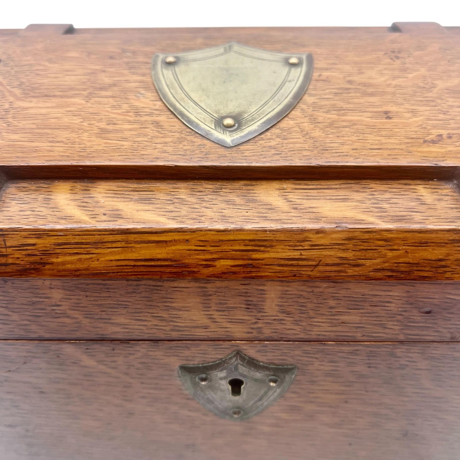 Antique Oak Desk Tidy With Key   Letter Rack   Study Decor   Office Decor   Treen   Home Decor photo buy