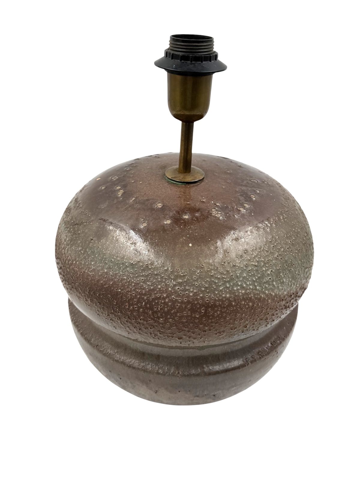 Mid Century Modern Brown Ceramic Lamp Base,  France 1960s photo for sale