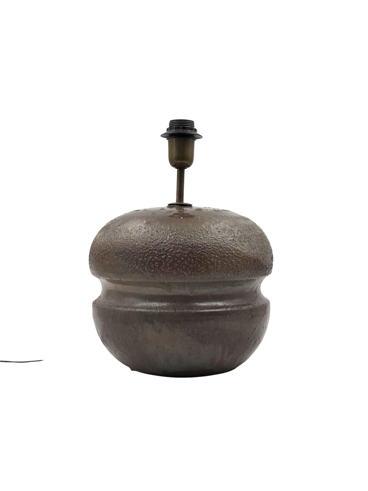Mid Century Modern Brown Ceramic Lamp Base,  France 1960s photo vinterior