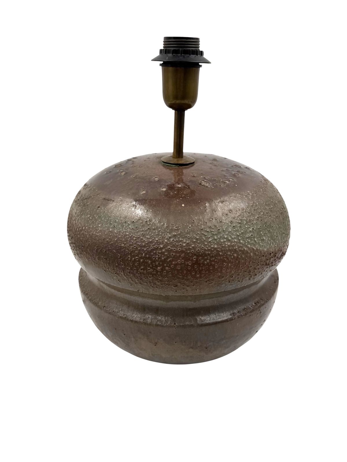 500.0 Mid Century Modern Brown Ceramic Lamp Base,  France 1960s photo
