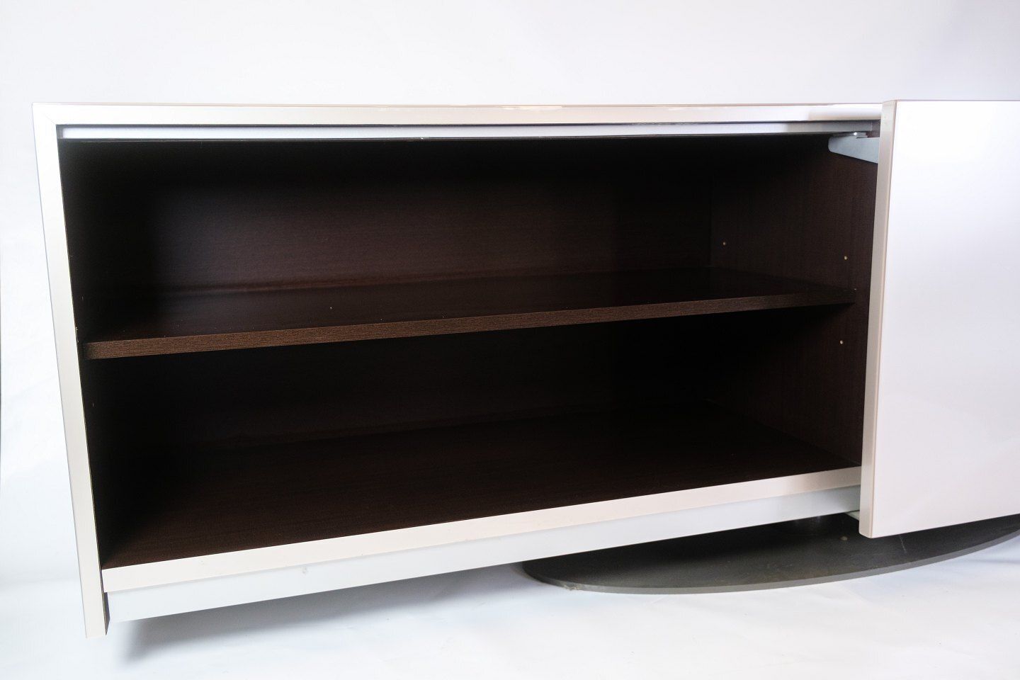 photo for sale Speed ​​Up Sideboard Model Speed ​​Up In High Gloss Grey Painted & Steel Base By Sacha Lakic  For Roche Bobois Paris