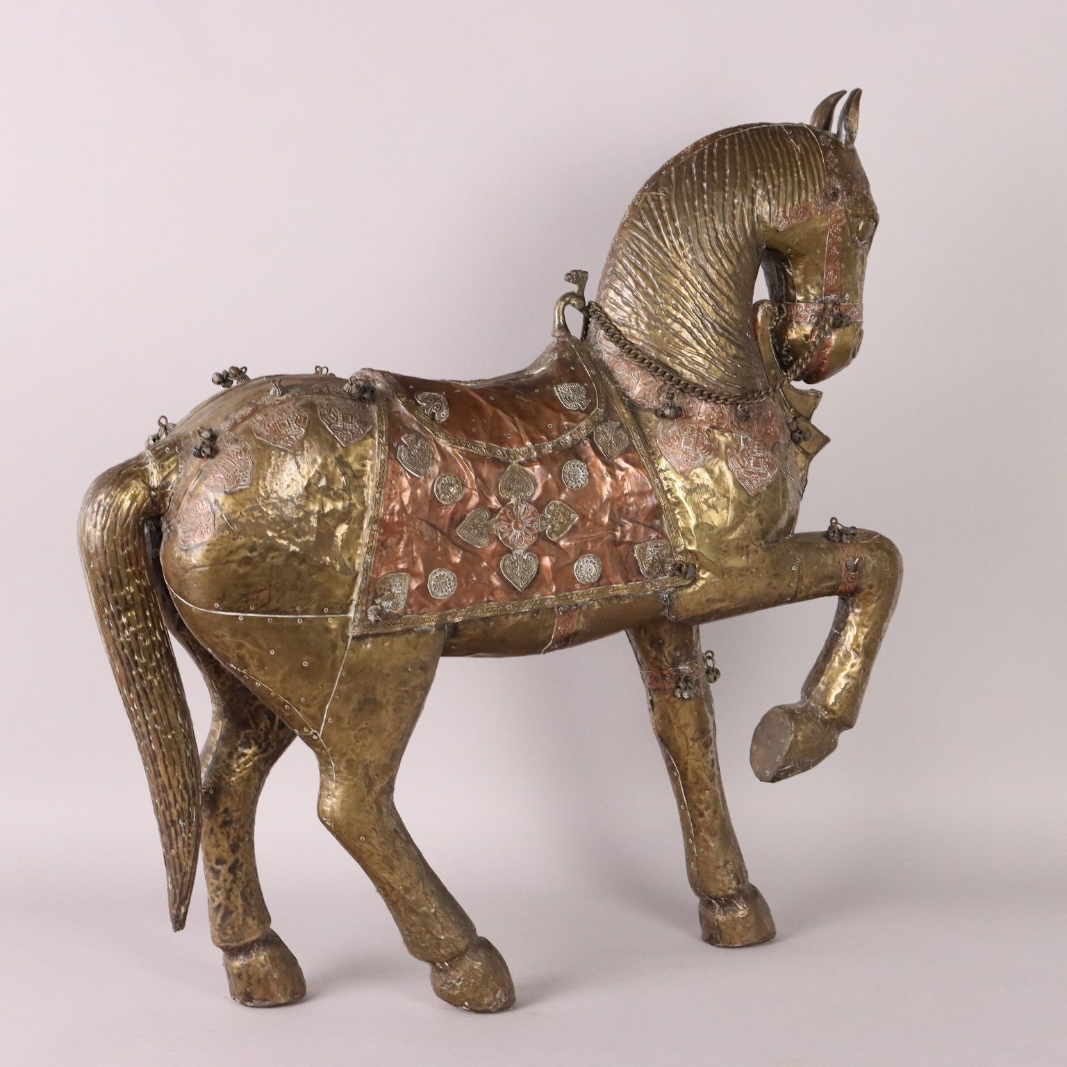 Antique Horse Brass Sheeth Copper India Early XX Century photo for sale