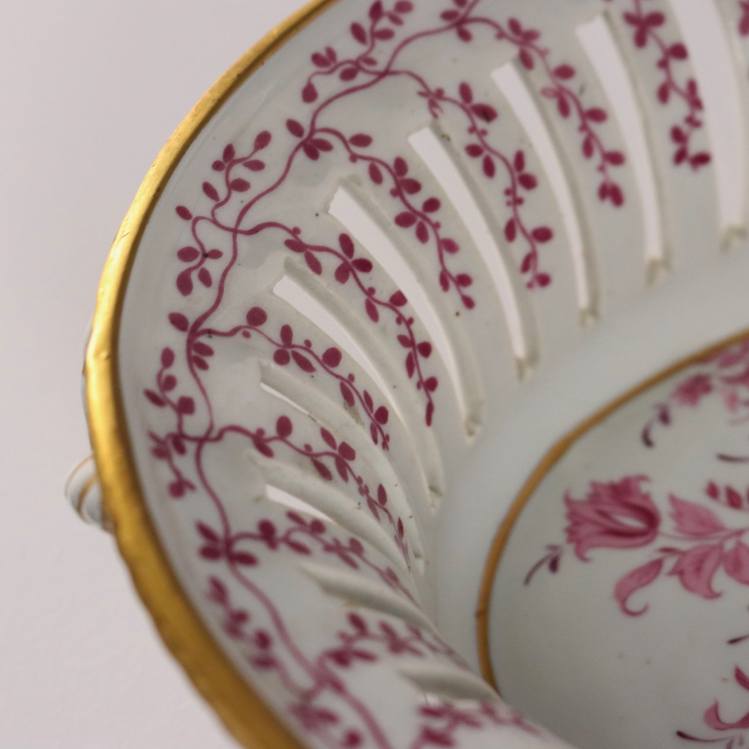 Antique Basket Coloured Limoges Porcelain France XX Century photo vinterior
