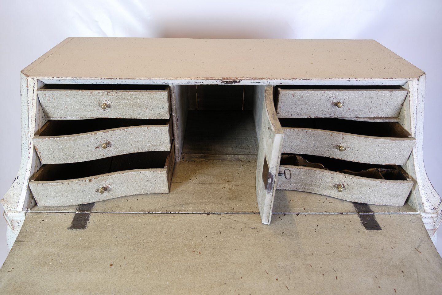 Gustavian Grey Painted Chatol With Four Drawers  From 1790s photo vinterior