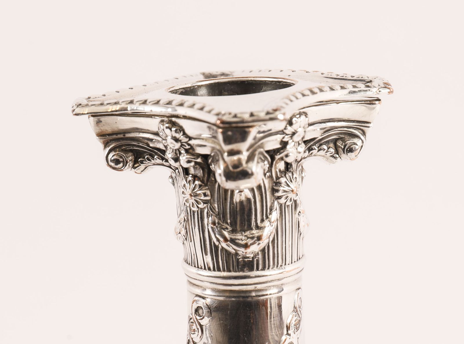photo for sale Antique Pair Old Sheffield Silver Plated Candlesticks  Circa 1775 18th C