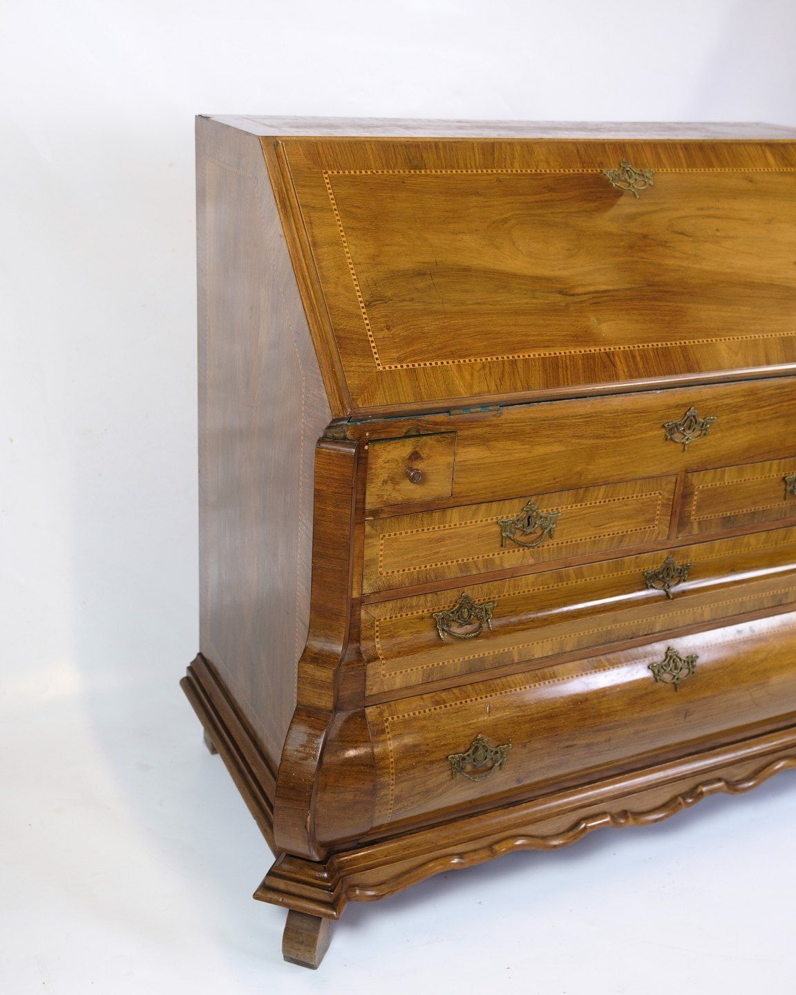 Chatol With Intersia & Four Drawers In Light Walnut  By Lysberg & Hansen From 1890s photo furniture