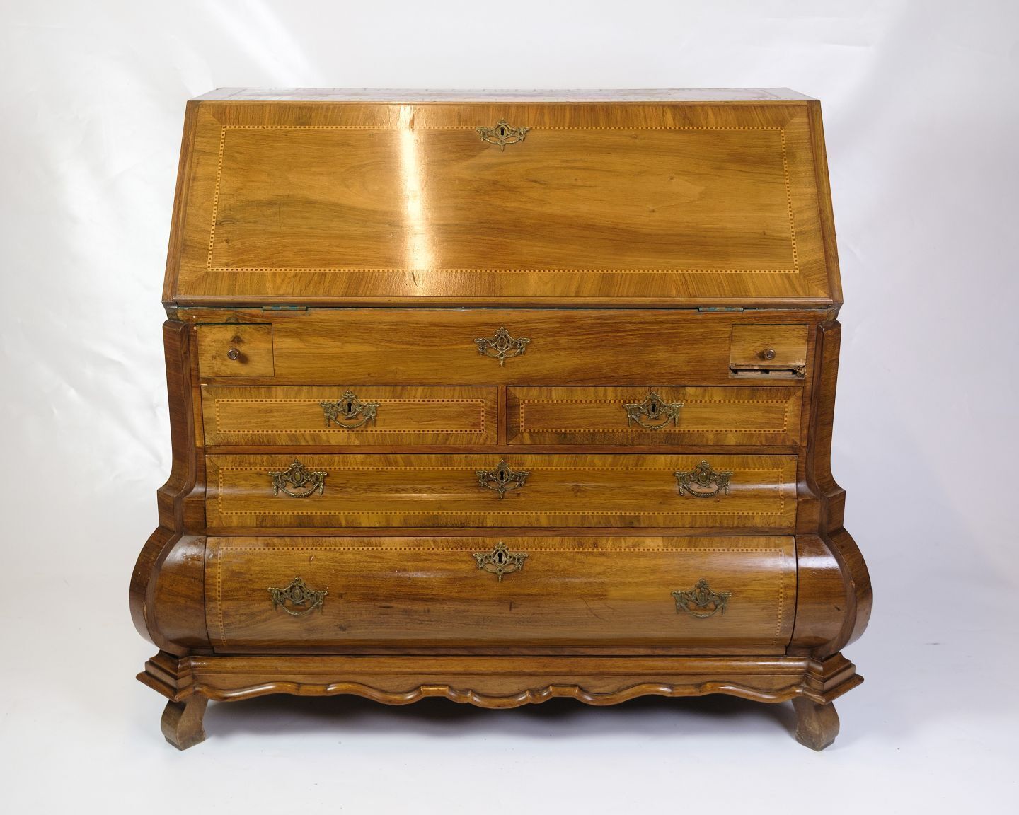Chatol With Intersia & Four Drawers In Light Walnut  By Lysberg & Hansen From 1890s photo 1975.0