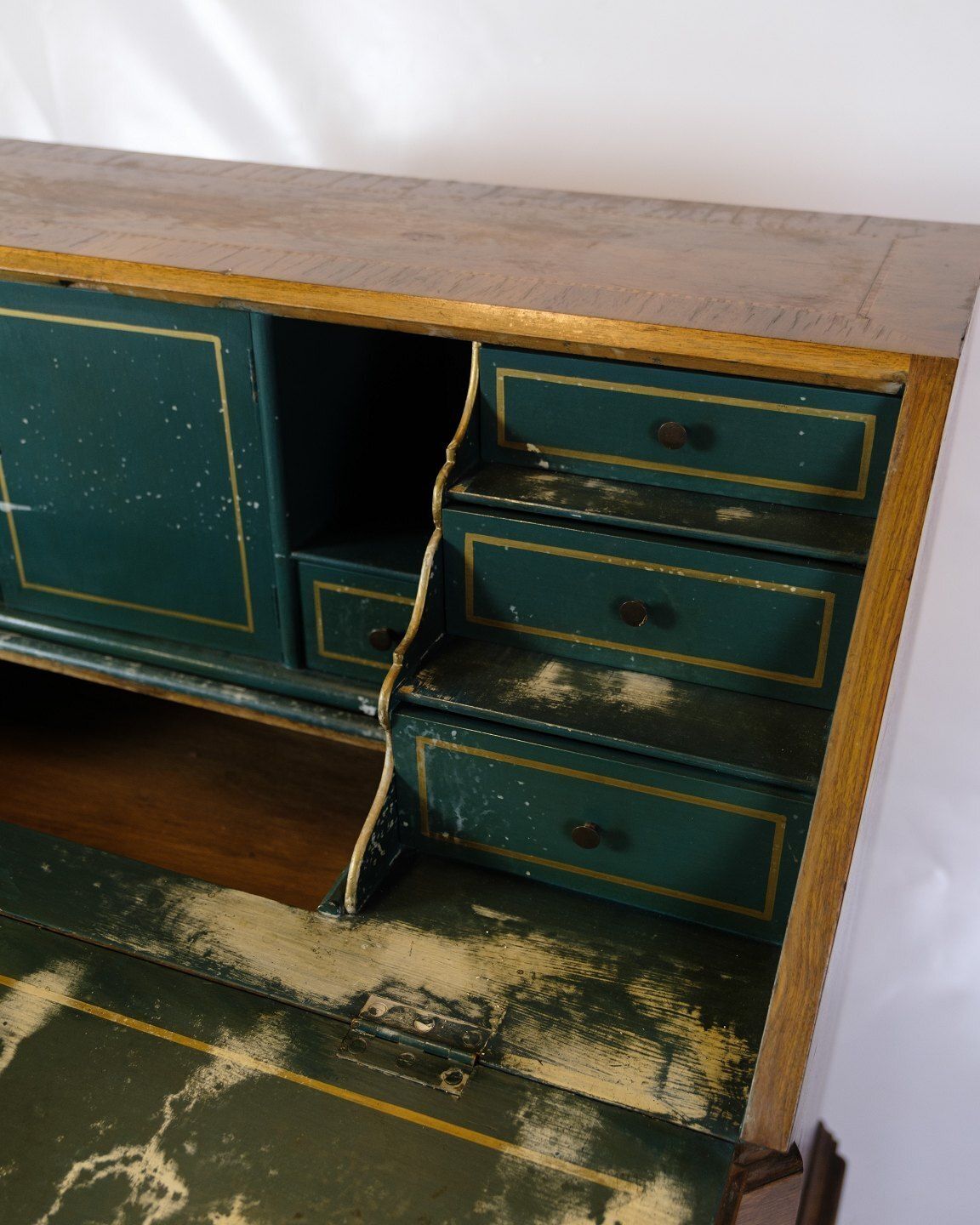 Chatol With Intersia & Four Drawers In Light Walnut  By Lysberg & Hansen From 1890s photo buy