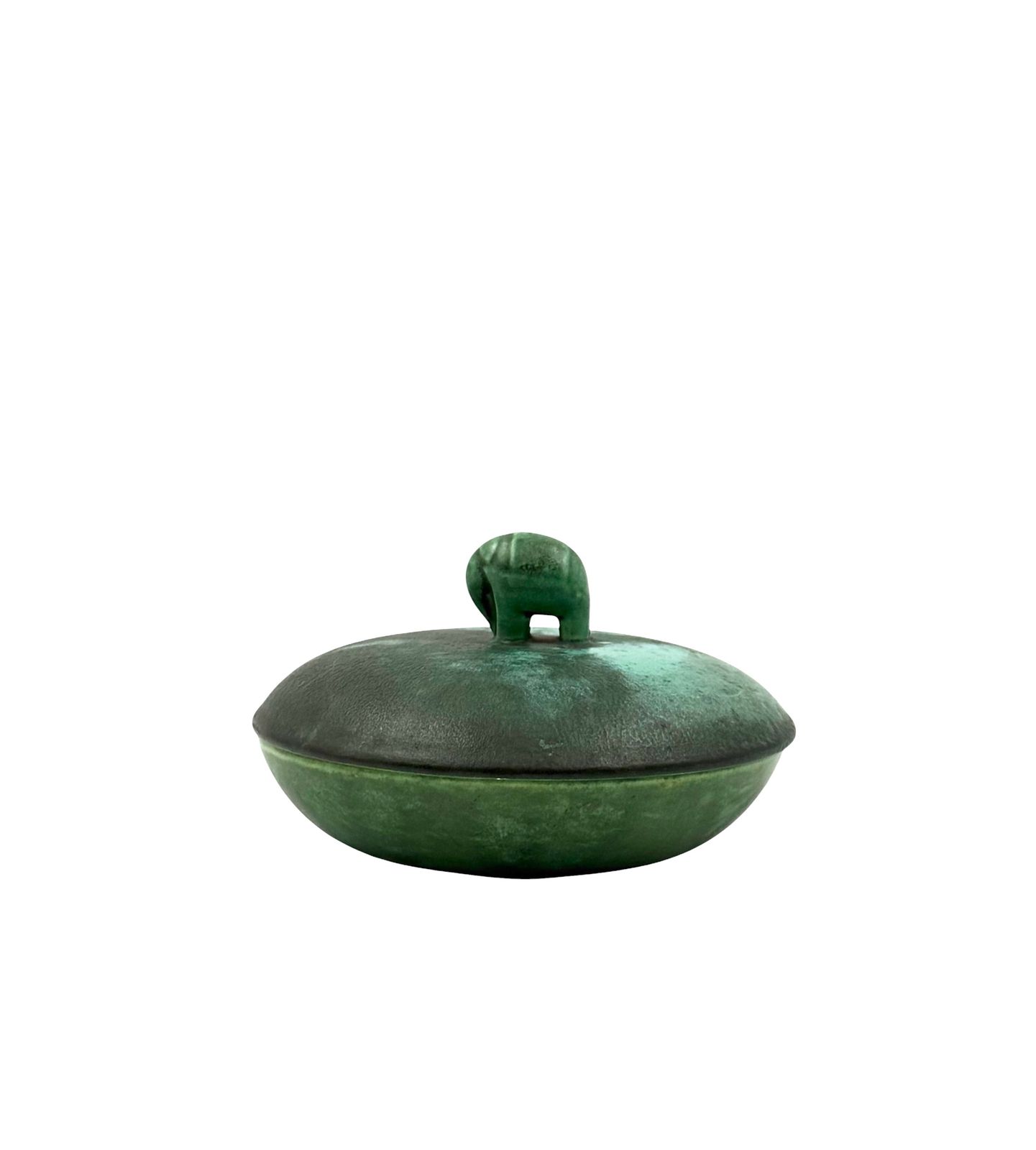 Art Deco Green Ceramic Bowl / Vide Poche, Angelo Biancini, Società Ceramica Italiana, Laveno Italy 1930s photo vintage