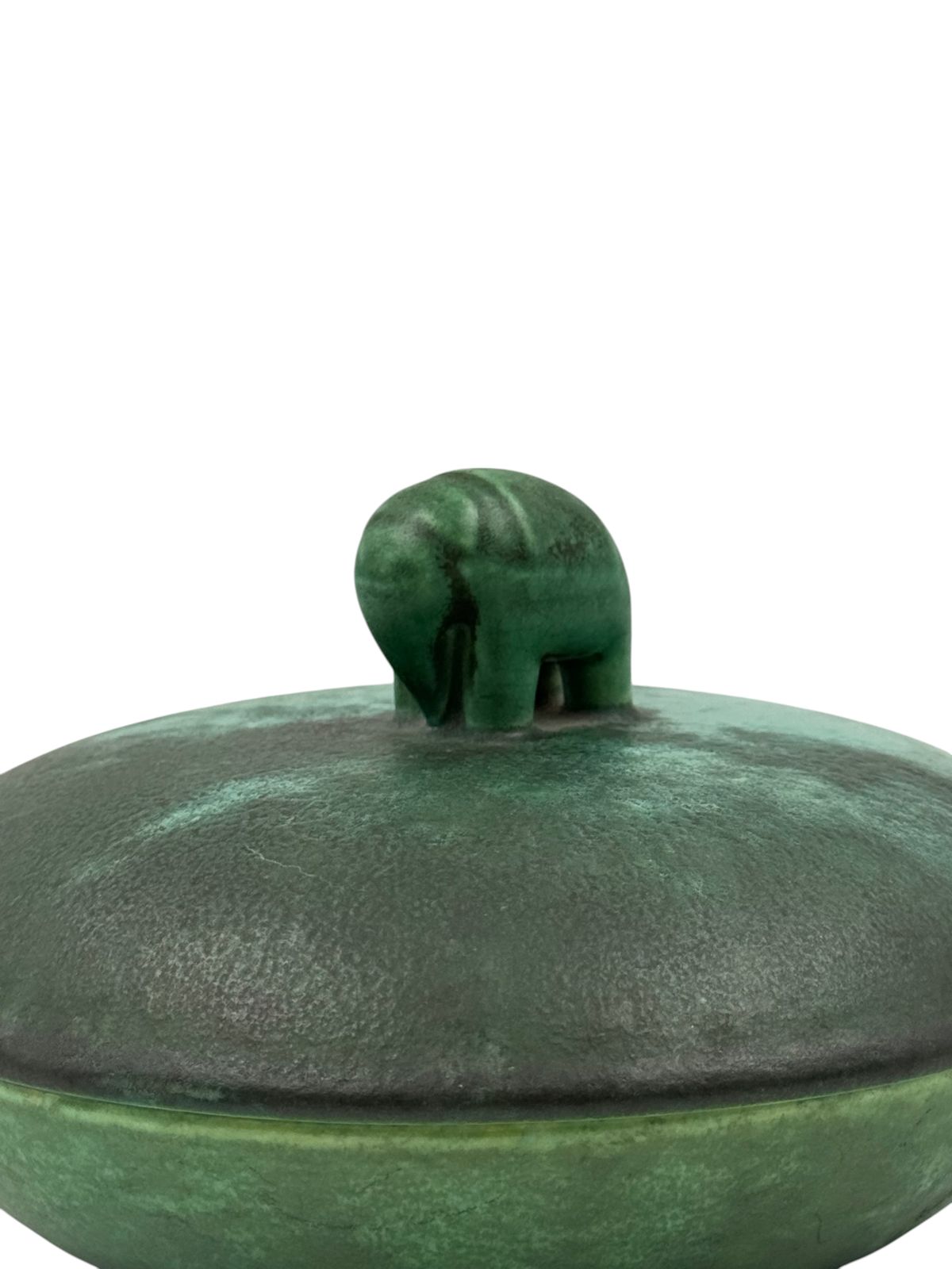Home Decor Art Deco Green Ceramic Bowl / Vide Poche, Angelo Biancini, Società Ceramica Italiana, Laveno Italy 1930s photo
