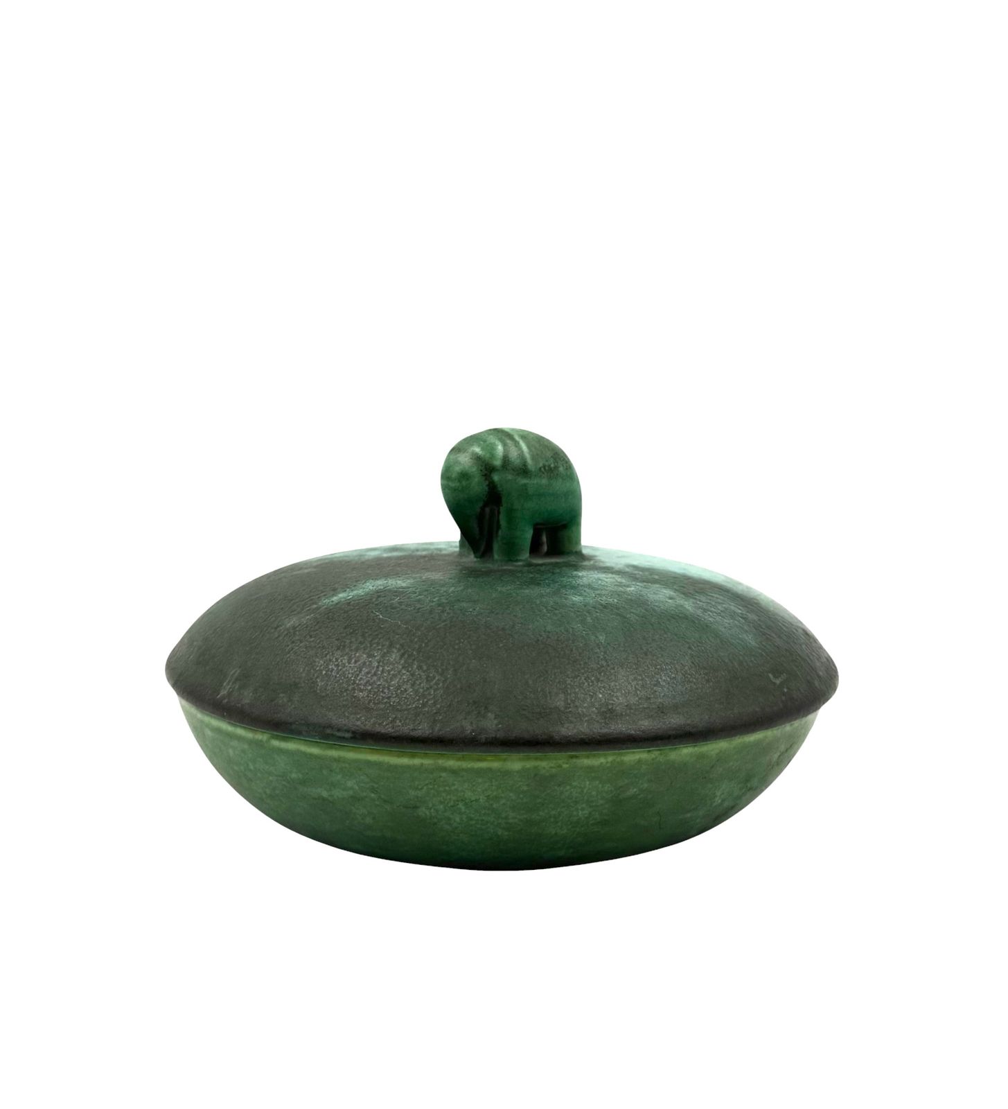 photo vintage Art Deco Green Ceramic Bowl / Vide Poche, Angelo Biancini, Società Ceramica Italiana, Laveno Italy 1930s
