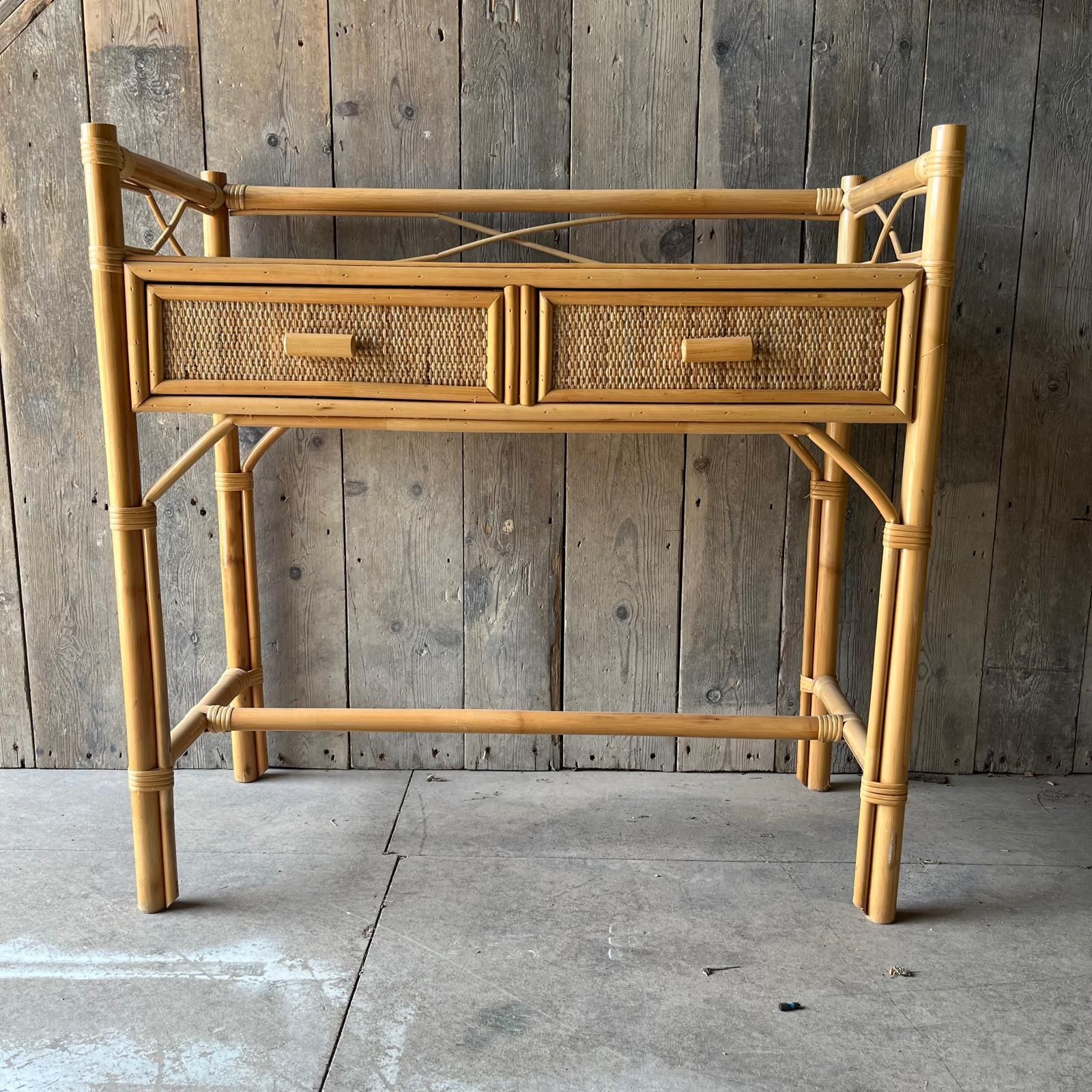 Bamboo And Rattan 2 Drawer Dressing Table photo vinterior