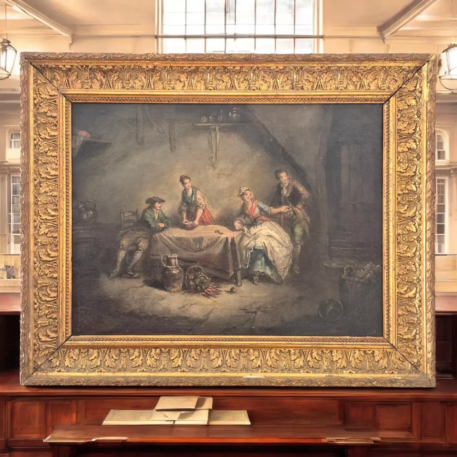 photo buy Daily Scene Of Servants, Oil On Canvas, 19th Century