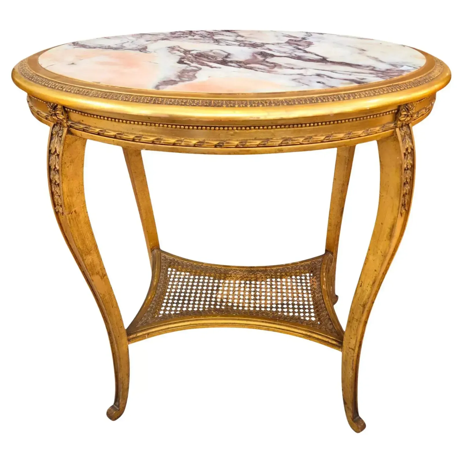 Oval Table In Gilded And Carved Wood, 19th Century photo vinterior