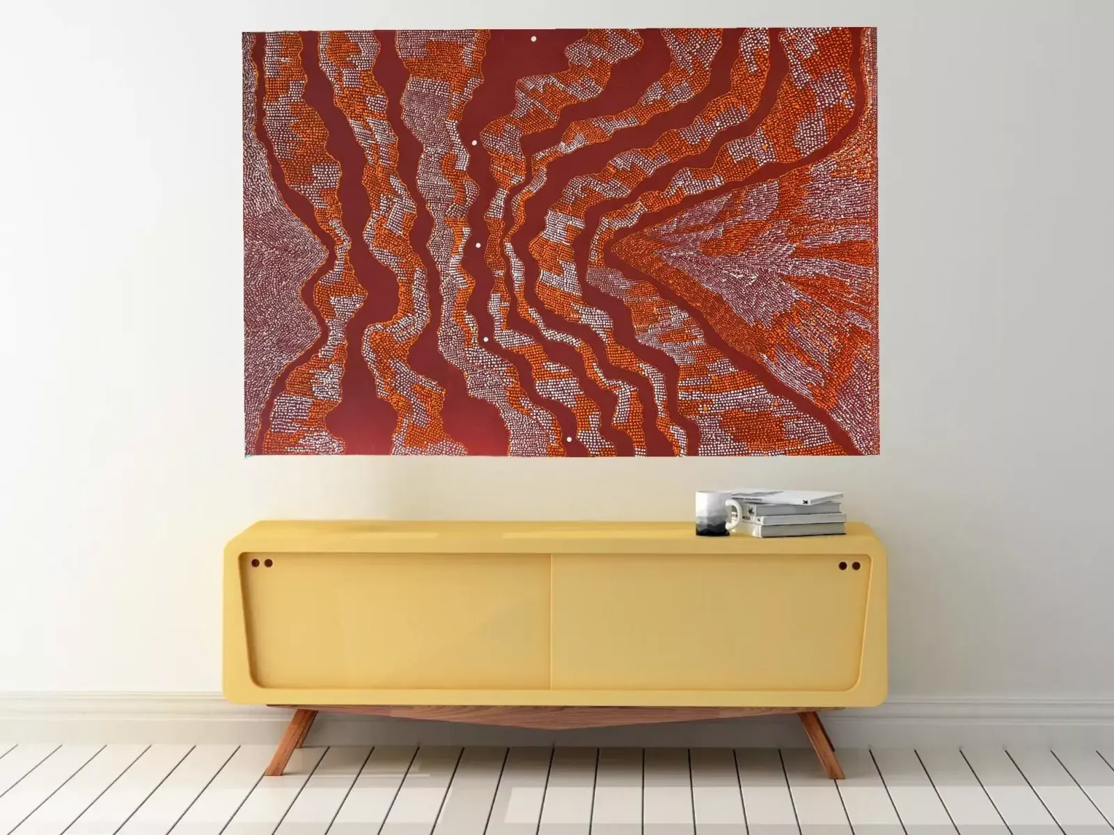 Julie Nangala Robertson, Ngapa Jukurrpa, Acrylic On Canvas, 2015 photo furniture