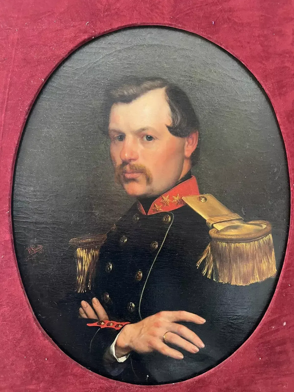 Portrait Of An Officer, Signed Willem Geets, Oil On Canvas, 1867, 19th Century photo 9968.0