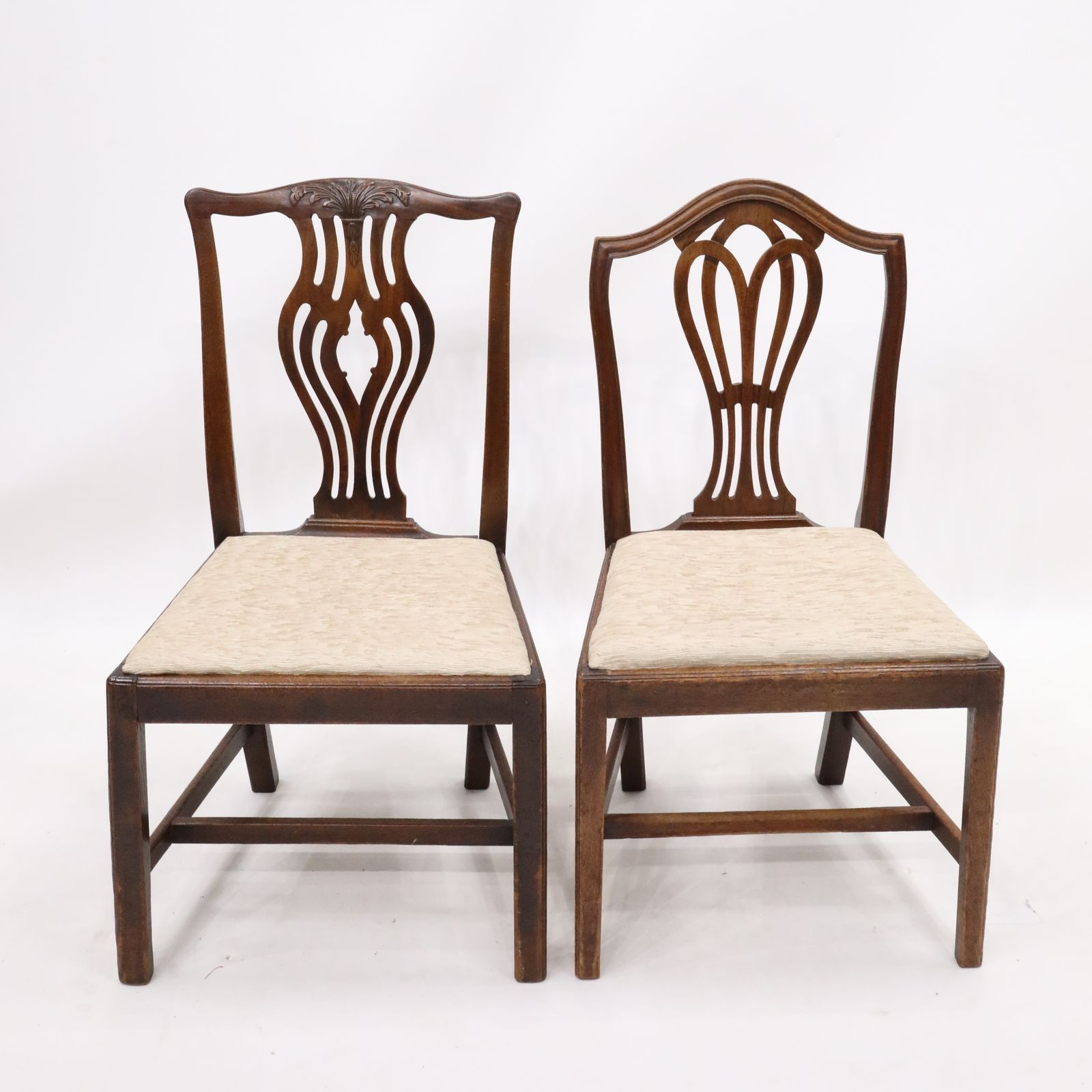 2 Oak Georgian Dining Hall Bedroom Chairs Drop In Seat Free Uk Delivery