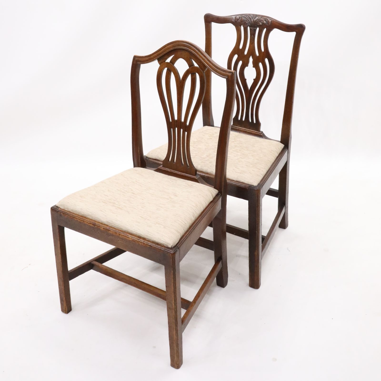 2 Oak Georgian Dining Hall Bedroom Chairs Drop In Seat Free Uk Delivery photo for sale