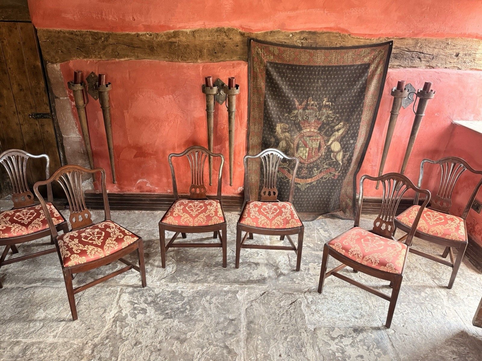 Set Of  Six Antique  Georgian Mahogany Drop In  Hepplewhite Dining Chairs C1800s photo buy