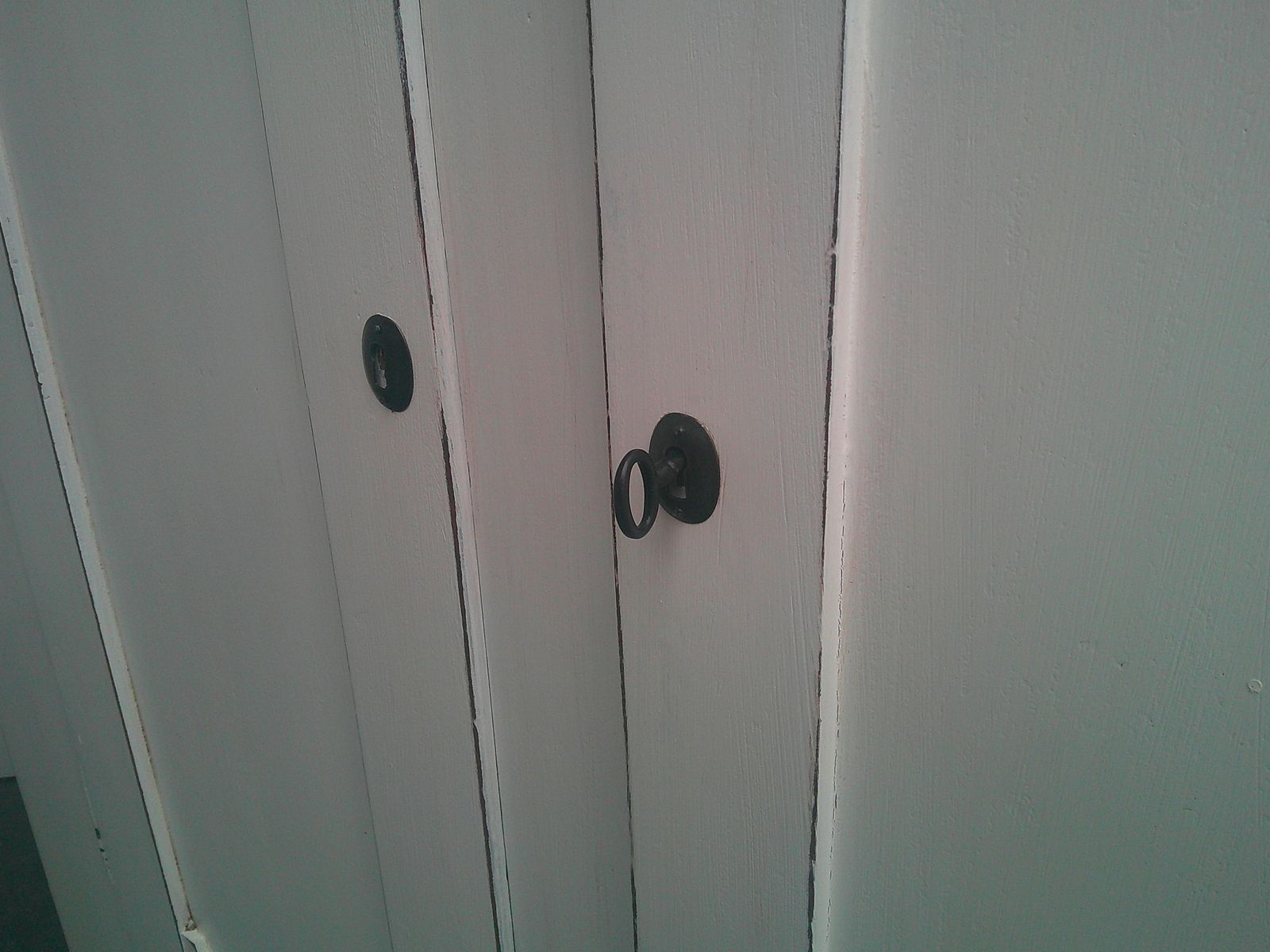 A Lovely Painted White Pine Georgian 1 Piece Hall Wardrobe photo vinterior