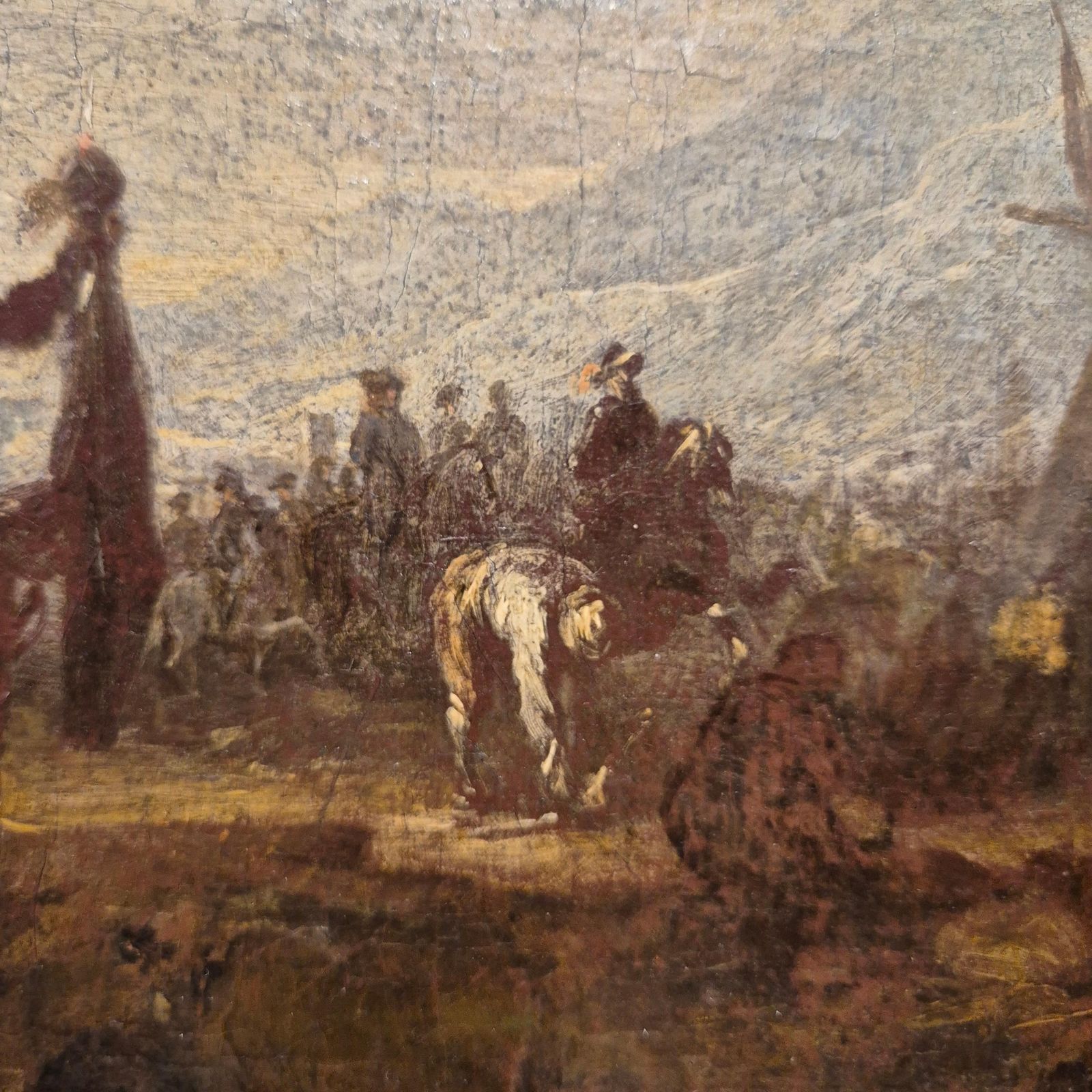 Court Hunting Scene, Flemish School Of The Late 17th Century, Oil On Canvas photo buy