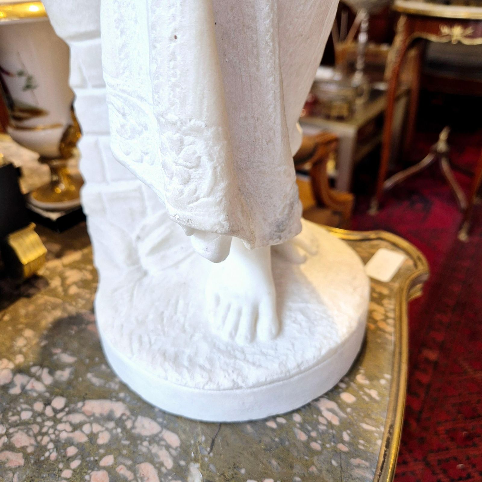 Young Woman With Jug, Carrara Marble, Signed Bonnal, Early 20th Century photo vintage