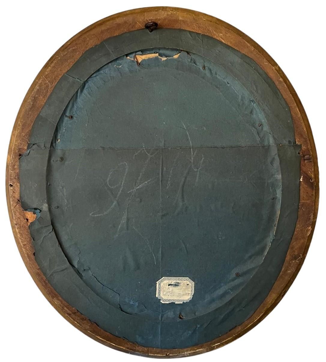 photo for sale Portrait Of A Young Woman In An Gilt Oval Frame, Pastel Drawing, 18th Century