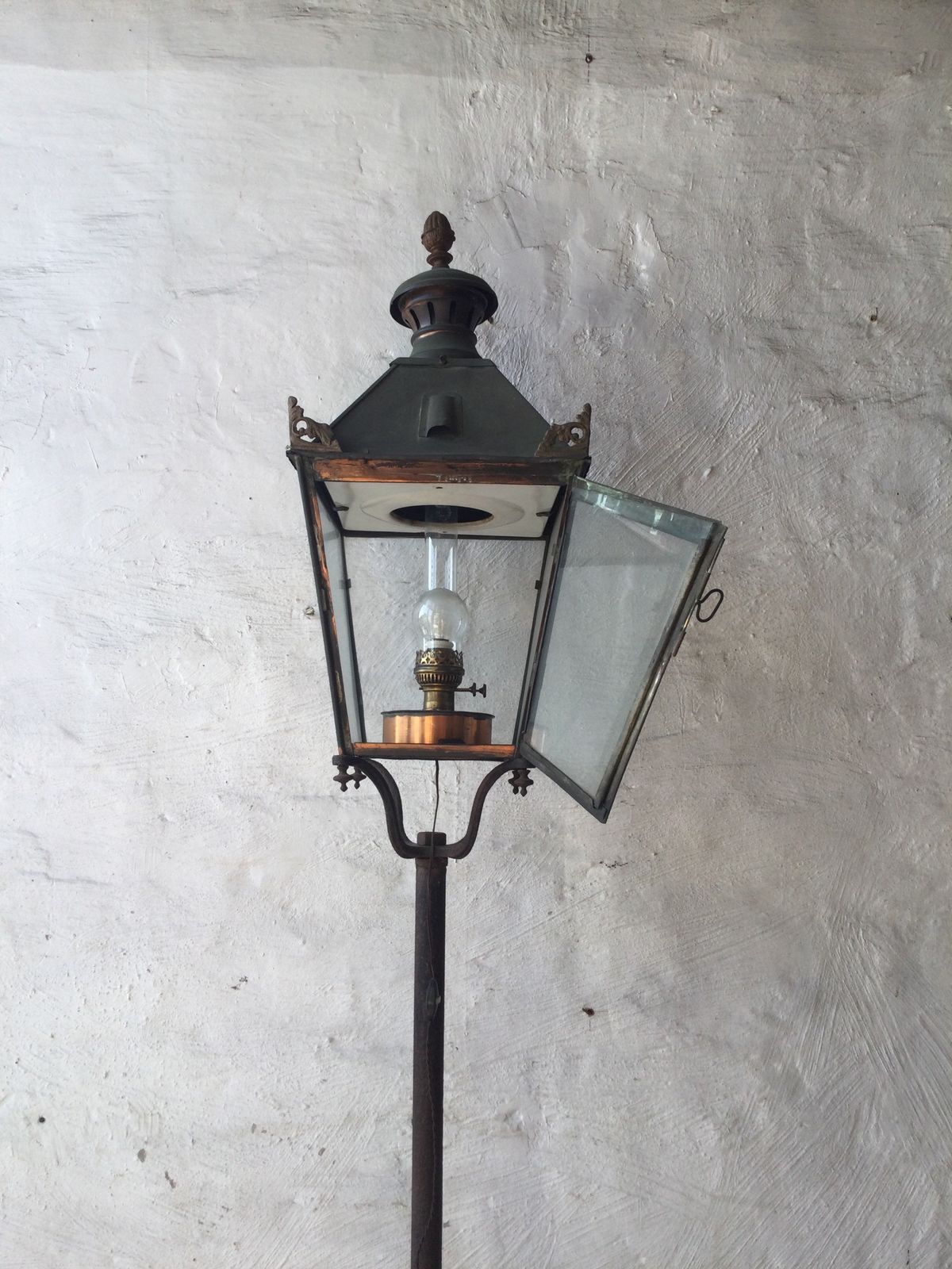 This Old Lamppost Is Converted From A Oil Lamp To A Electric Lamppost photo vintage