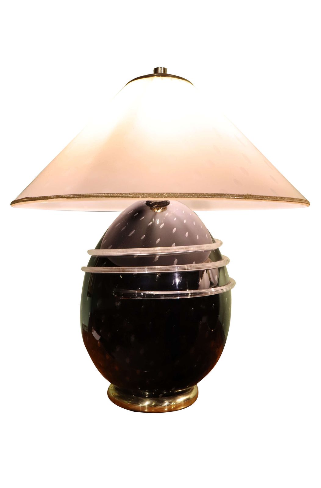 Pair Of Mid 20th Century Venetian Glass Lamps With Glass Shades photo for sale