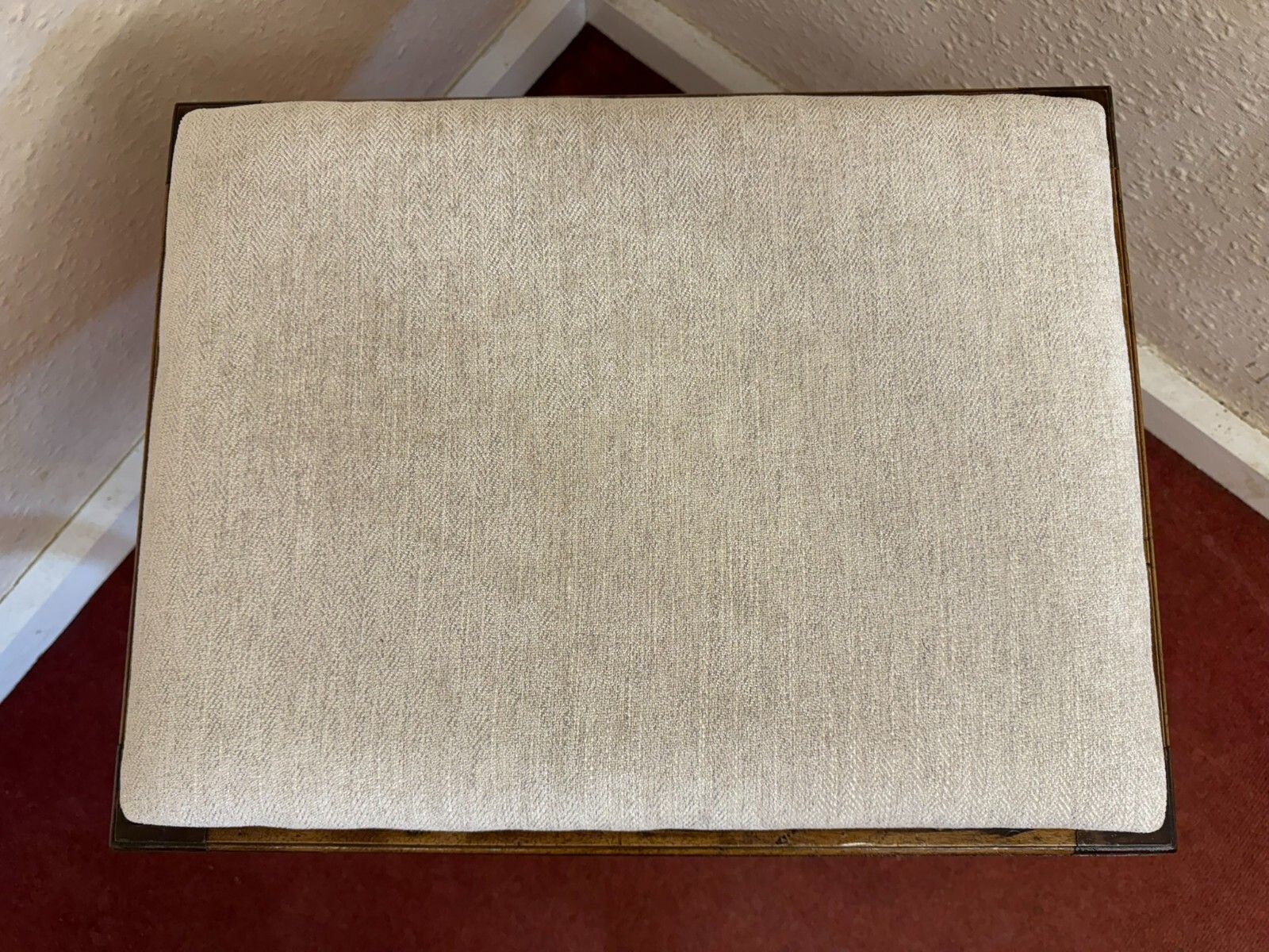 Fabulous Antique Walnut Upholstered Stool Circa 1920 photo buy