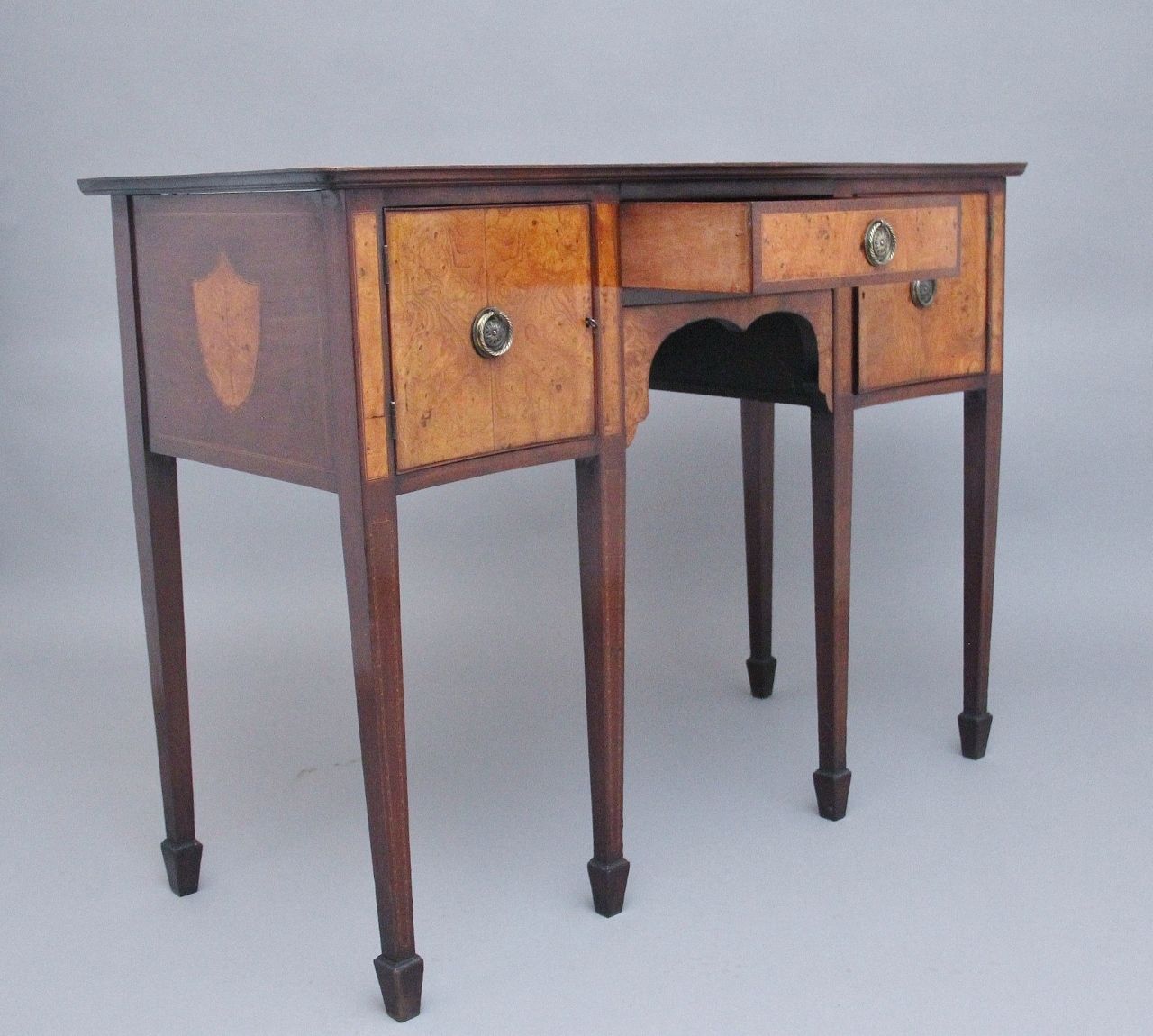 photo furniture 19th Century Mahogany And Burr Elm Sideboard By “The Woodworkers Ltd, Kilkenny