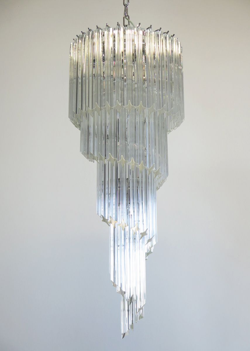 photo for sale Murano Chandelier 86 Trasparent Quadriedri Prism   Elena Model