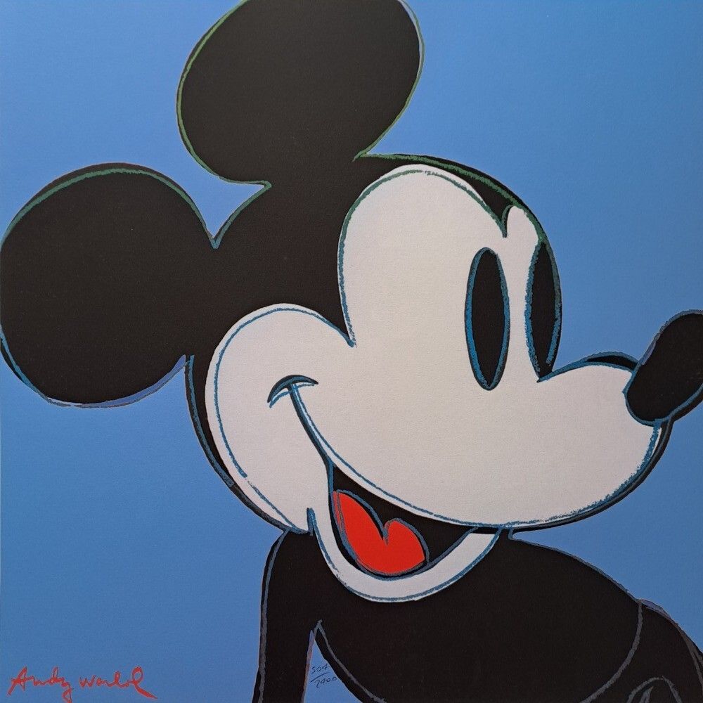 1980er Andy Warhol Signierte Limitierte Lithographie Mickey Mouse