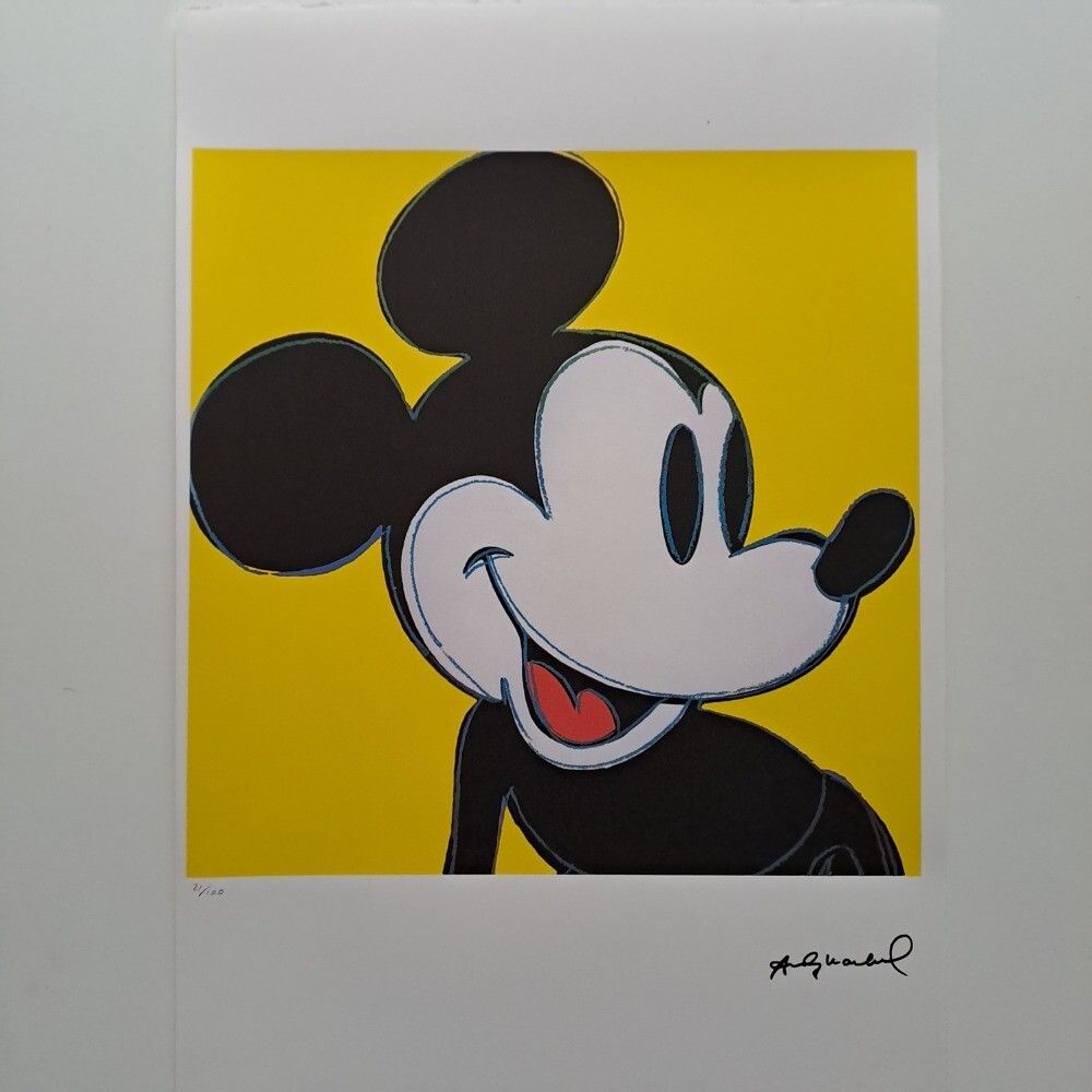 Andy Warhol Signierte Lithographie Mickey Mouse Zertifikat Leo Castelli photo furniture