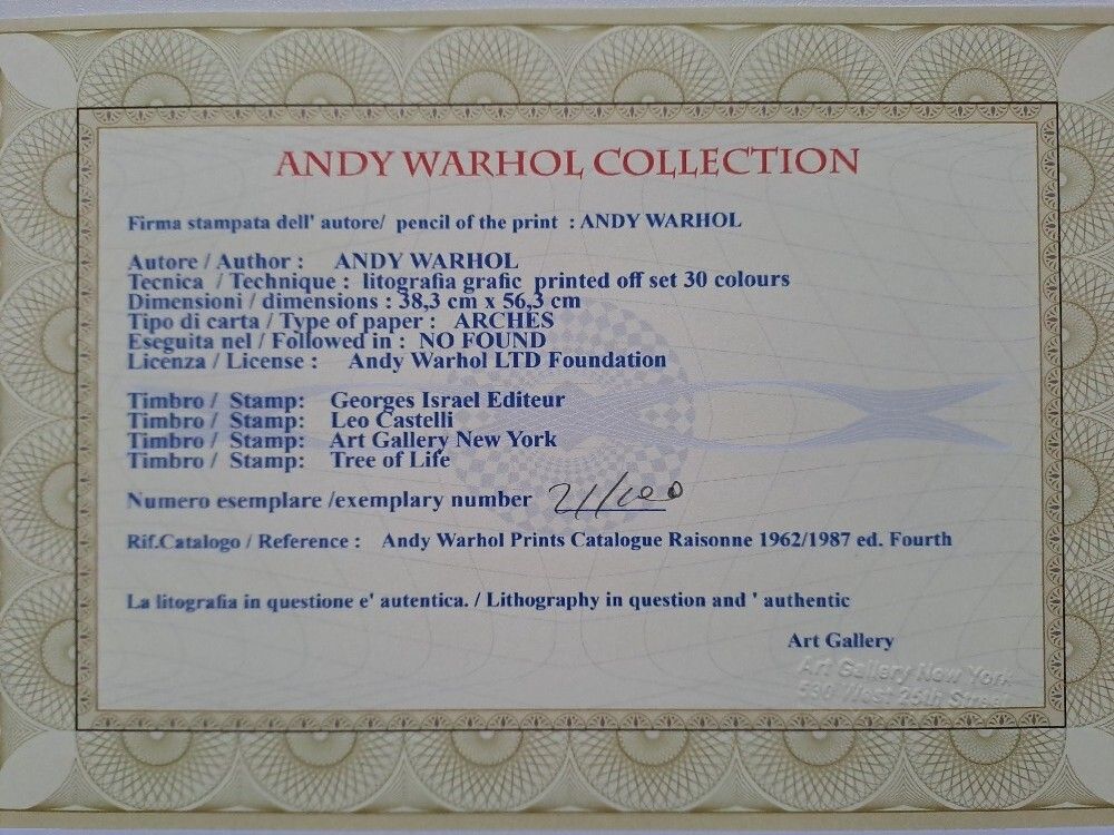 Andy Warhol Signierte Lithographie Mickey Mouse Zertifikat Leo Castelli photo for sale