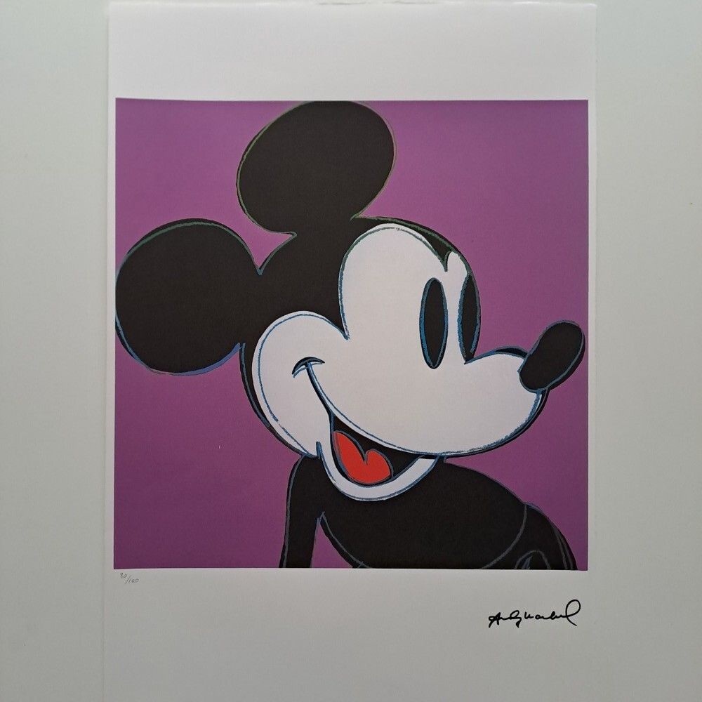 Andy Warhol Signierte Lithographie Mickey Mouse Zertifikat Leo Castelli photo furniture