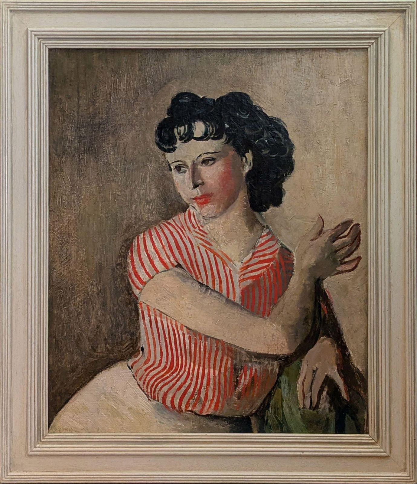 Edward Douglas Eade (1911 1984) 'Portrait In A Striped Blouse'