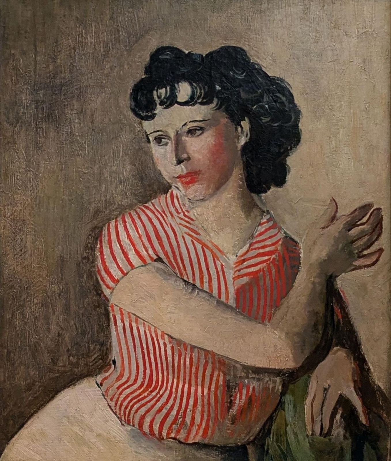 Edward Douglas Eade (1911 1984) 'Portrait In A Striped Blouse' photo Art