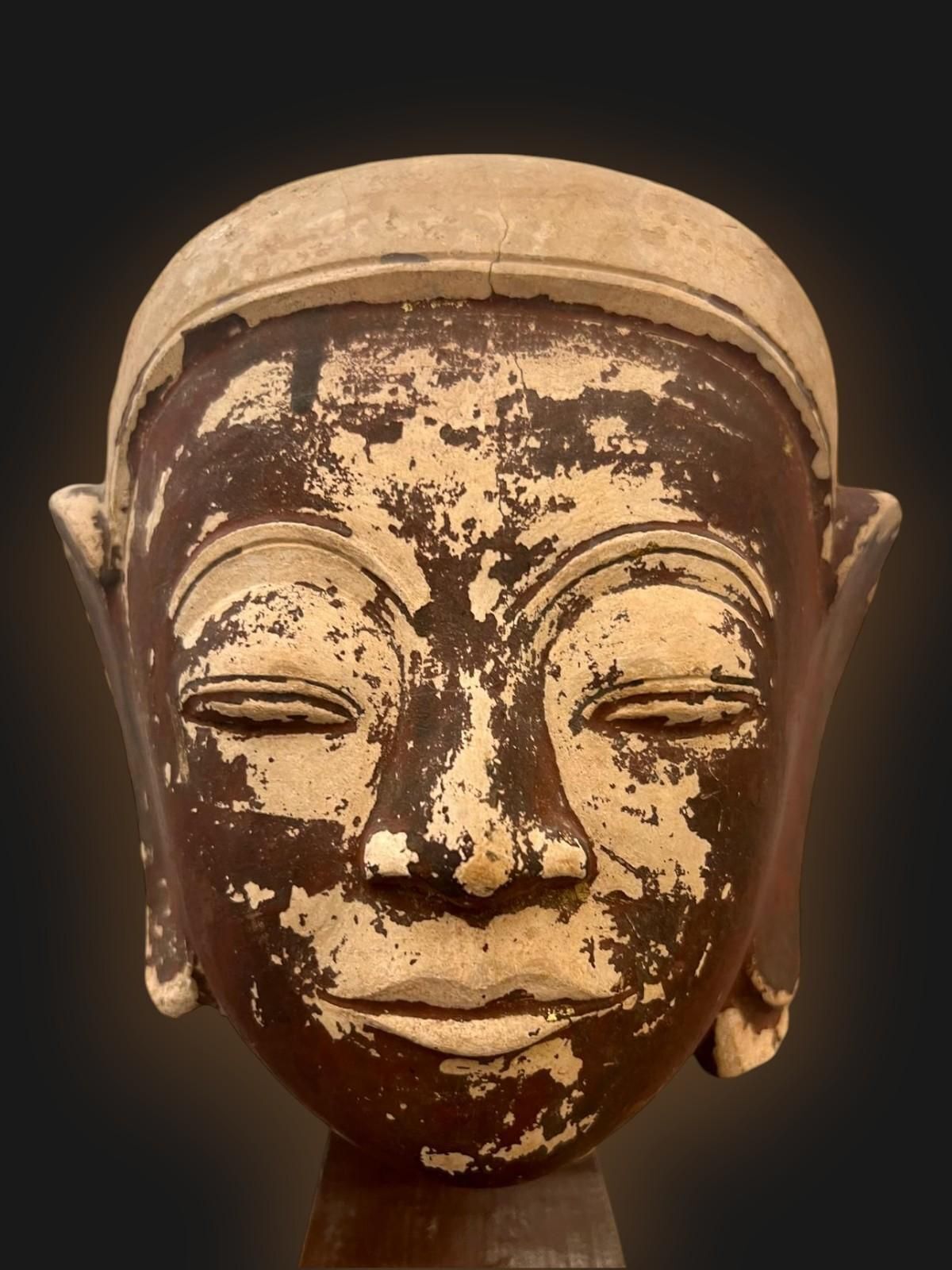 Terracotta Buddha Head, Shan State Kingdom, Burma, 16th18th Century photo for sale